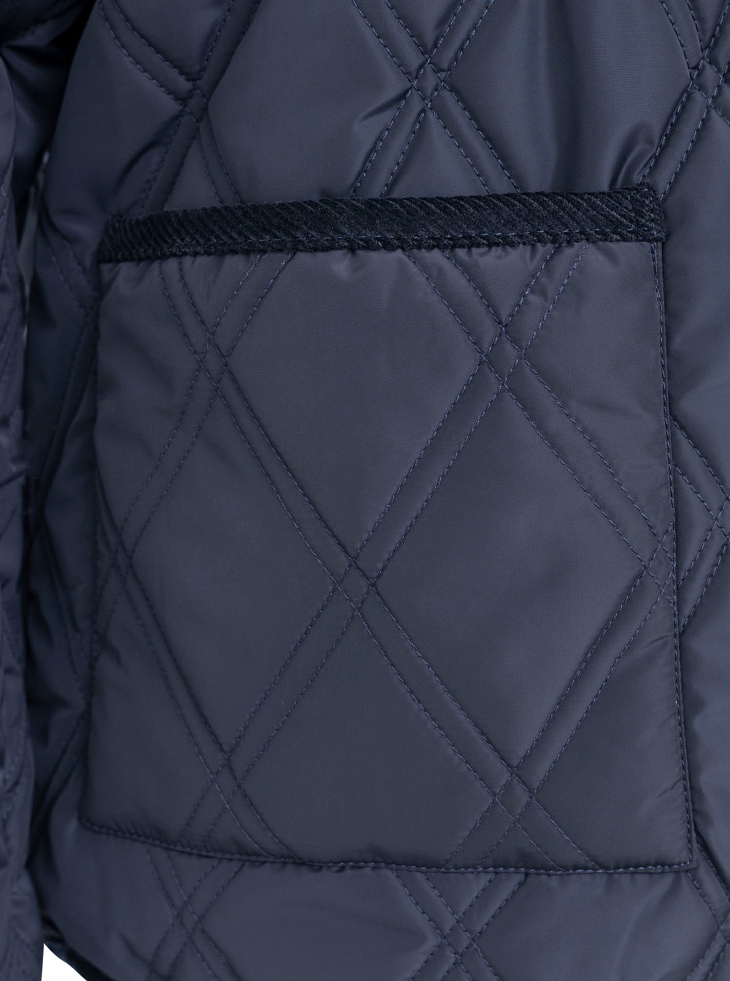 Zwillingsherz Veste matelassée »"Classic"« sans capuche col en velours côtelé, patte de boutonnage et poches