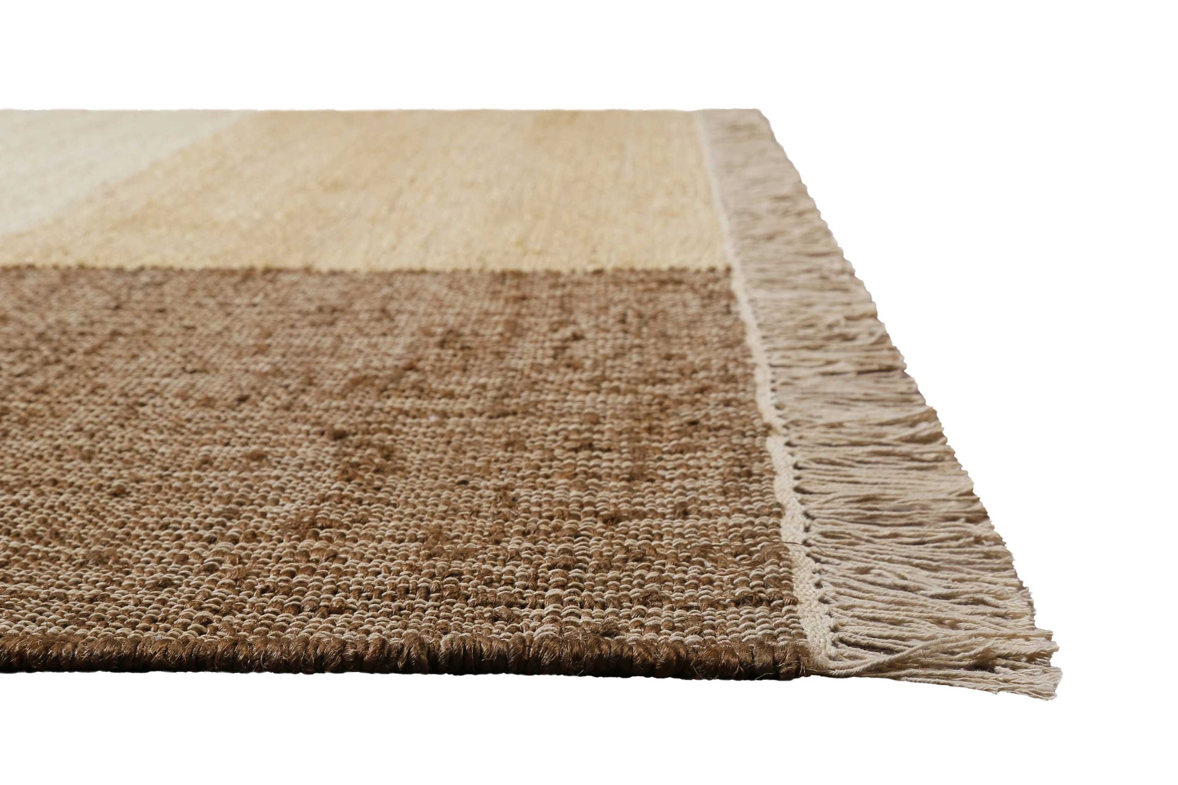 Green Looop Tapis »Valentin GL-82301« Rectangulaire 4 mm Höhe Naturfaser Teppich aus 80% Jute 20% Baumwolle, mit Fransen, Wohnzimmer