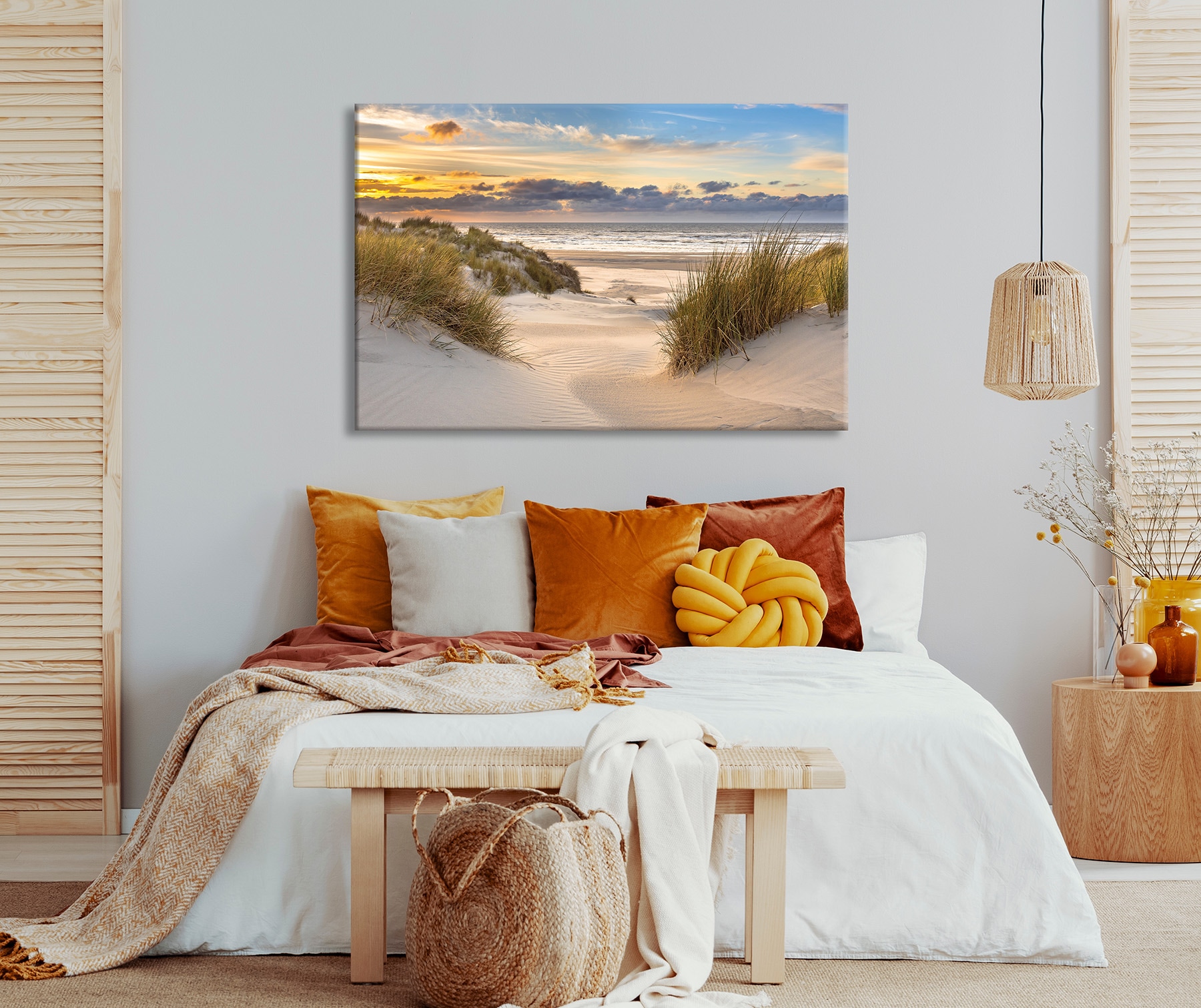 Bönninghoff Tableau sur toile »Wandbild STRAND 78x118 cm – Leinwandbild Keilrahmen Deko modern« Plage 1 cuis tlg. tendu sur châssis