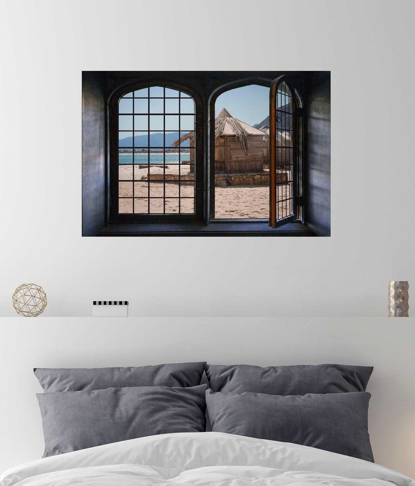 queence Wandsticker »Hütte« Wandsticker, Wandbild, selbstklebend, 3D, Fenster