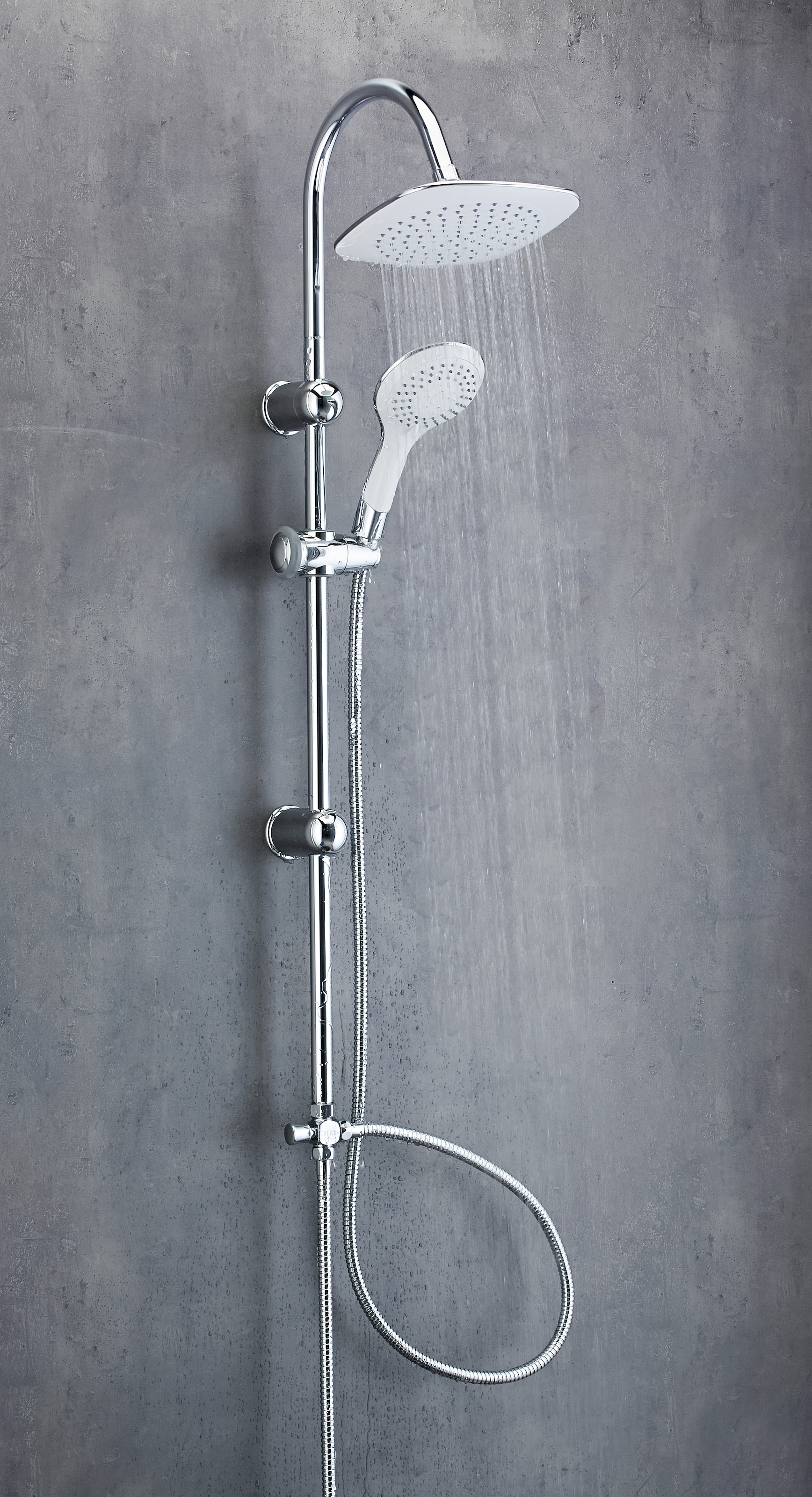 Schütte Brausegarnitur »Teneriffa« Set,  Überkopfbrausset Duschsystem Duschsäule Brauseset Regendusche, Chrom