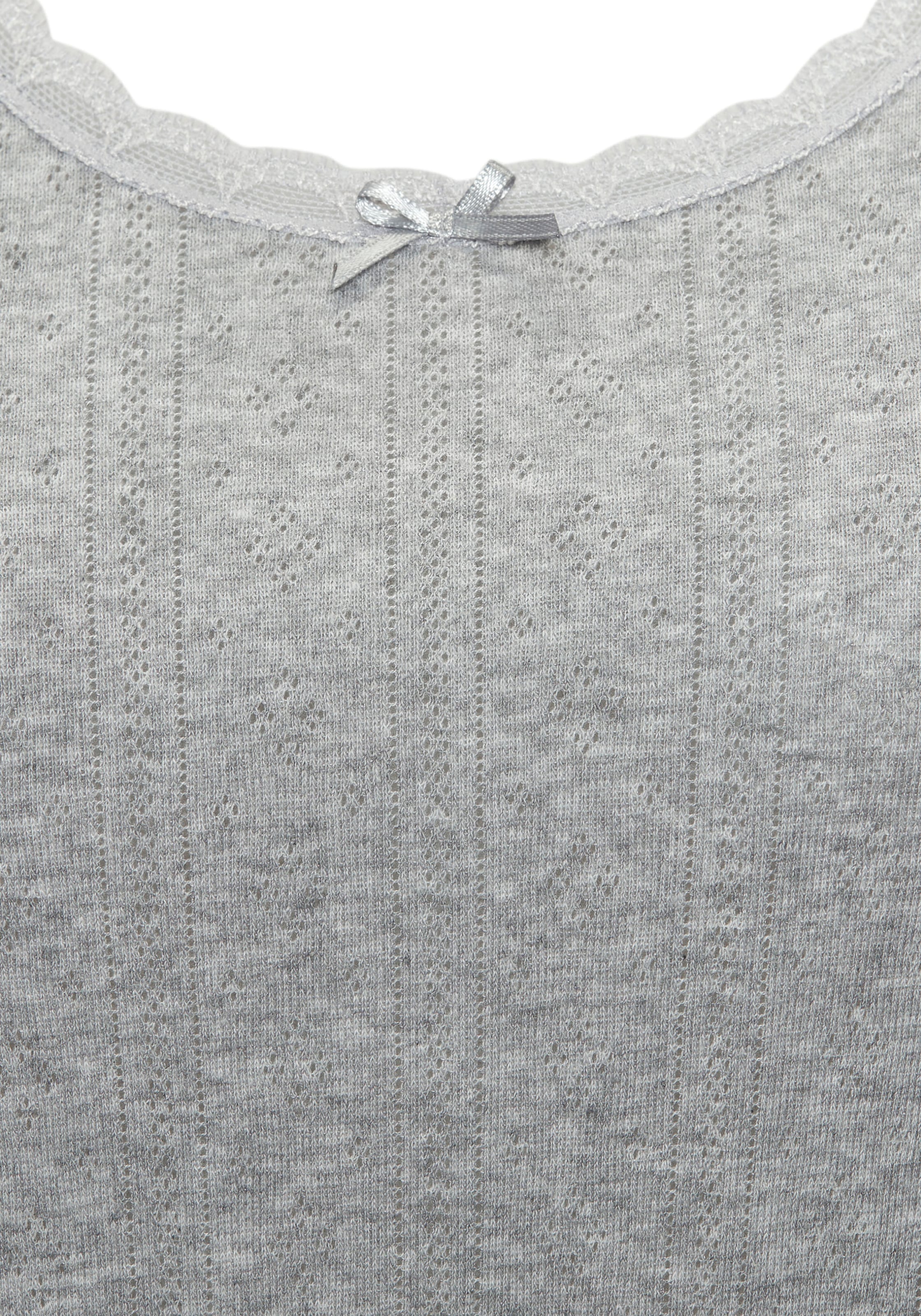Vivance Langarmshirt »Unterziehshirt« 2er-Pack,  aus feiner Pointelle-Ware mit Spitze, reine Baumwolle