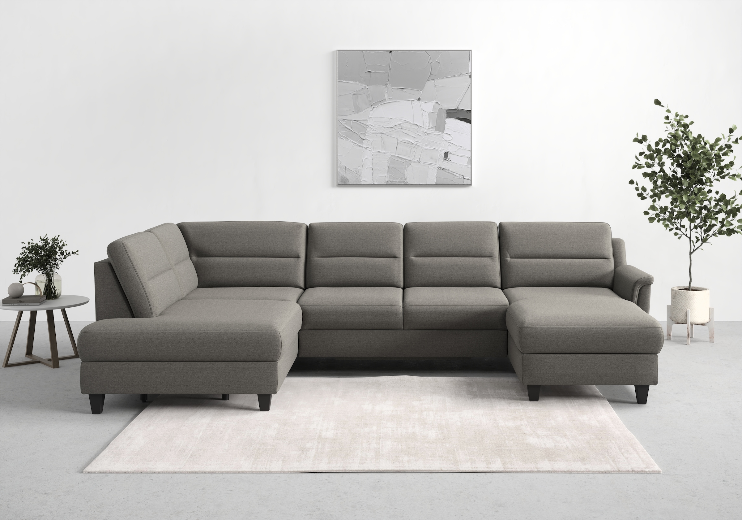 sit&more Wohnlandschaft »Farö U-Form« inklusive Federkern, wahlweise mit Bettfunktion und Bettkasten