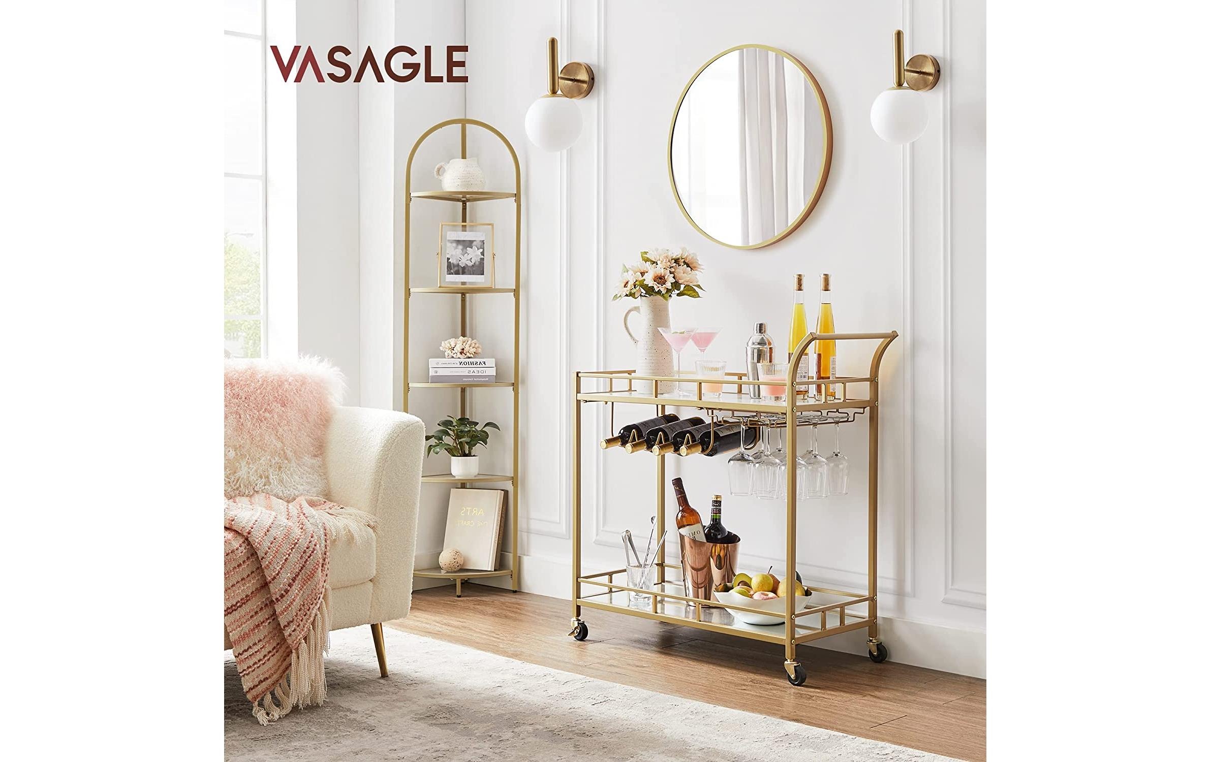 VASAGLE Chariot de service »mit Glasplatten 38 x 77.5 cm«