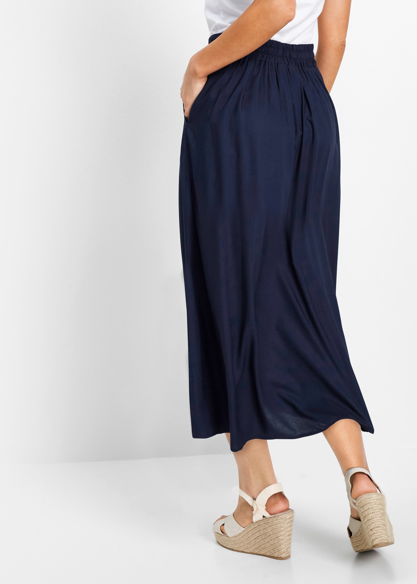 bonprix Maxirock aus Viskose, Maxilänge, lockere Passform, bedrucktes Design