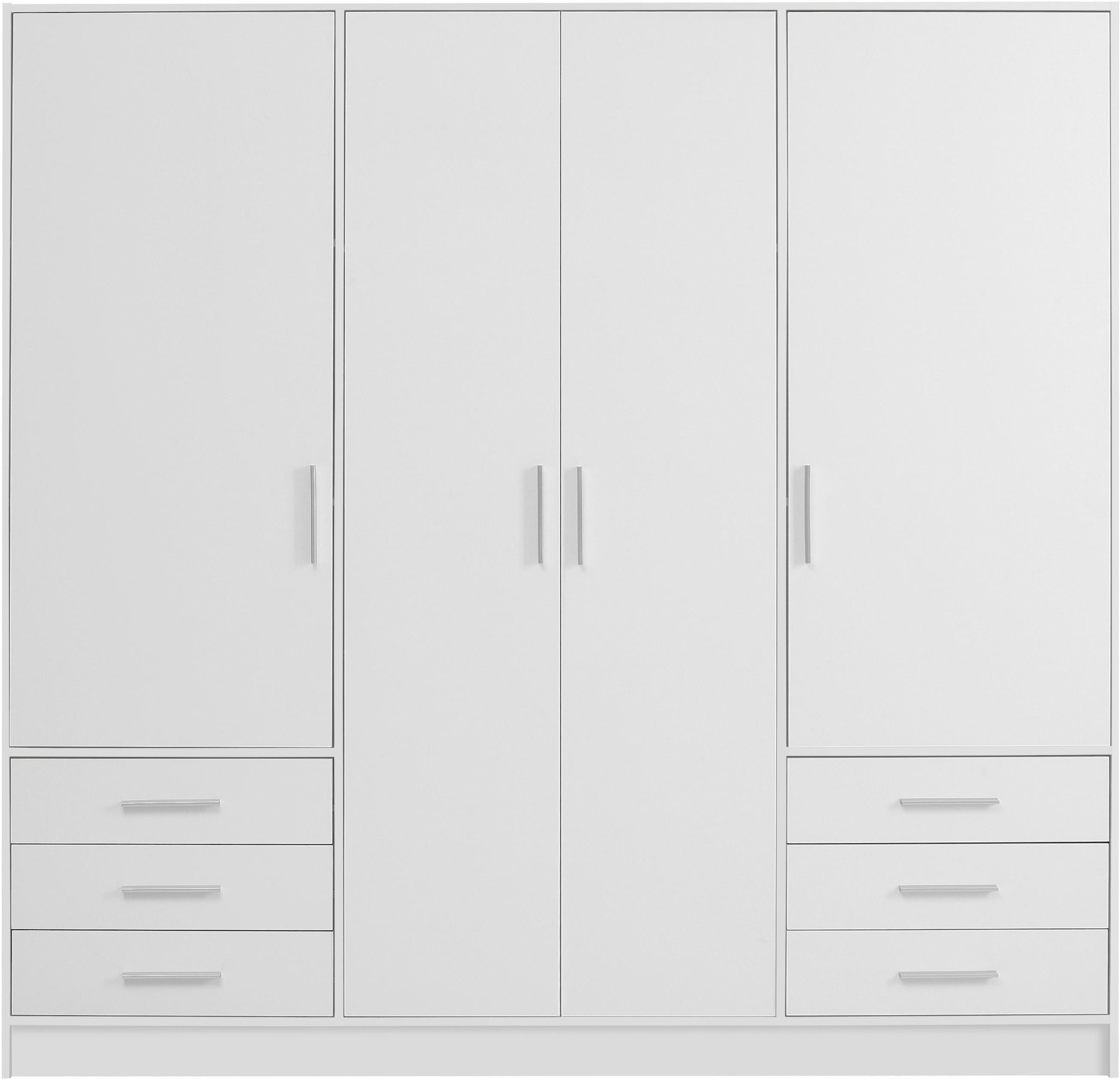 FORTE Armoires à vêtements »Jupiter, Made in Europe, mit  6 Schubladen, Stauraum« Dimensions L/H/P env. 207/200 cm/60,  espace de rangement, 2 largeurs, 4 couleurs, tiroirs, étagères réglables
