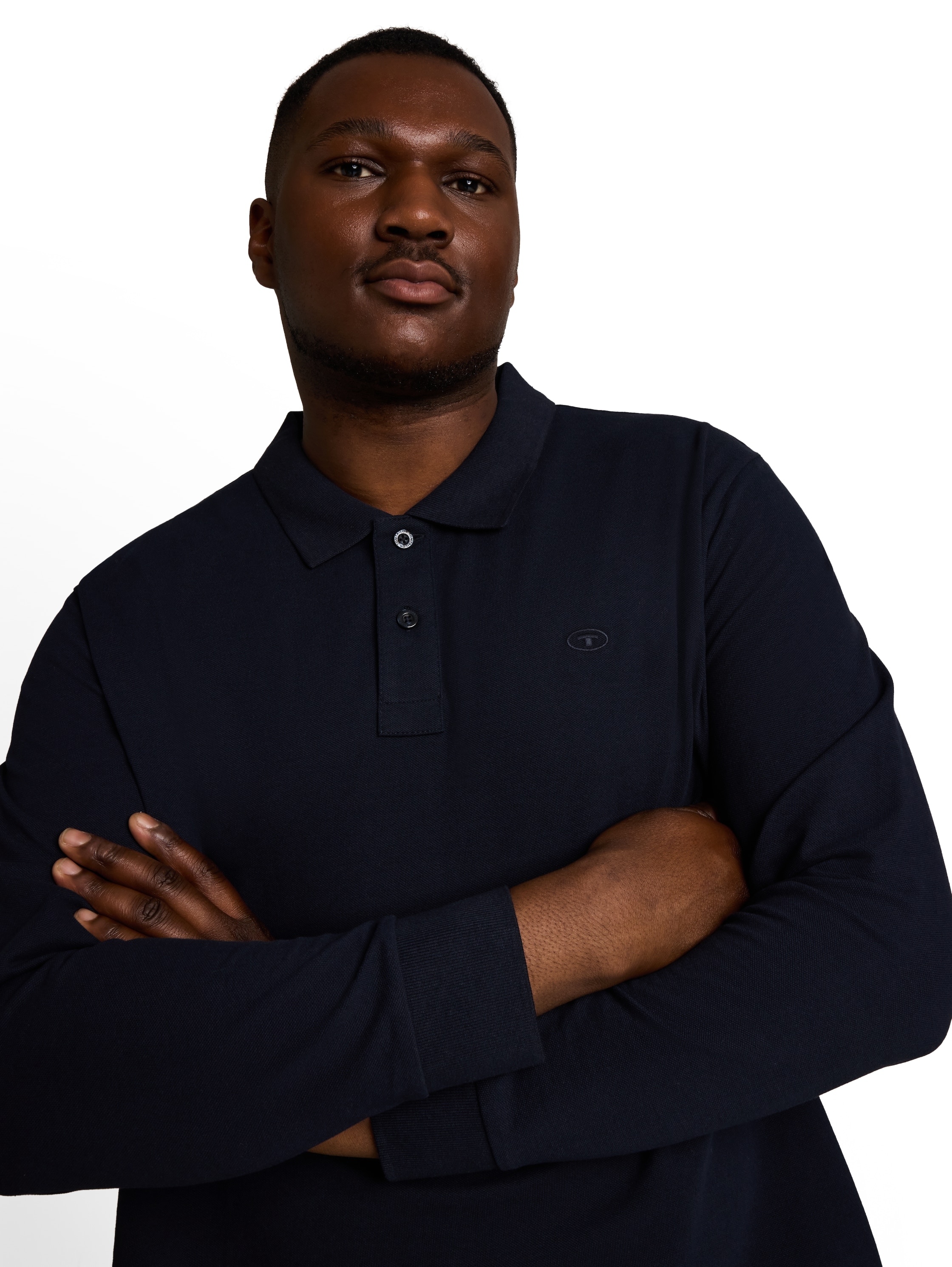 TOM TAILOR PLUS Langarm-Poloshirt Extra lang / Grosse Grössen