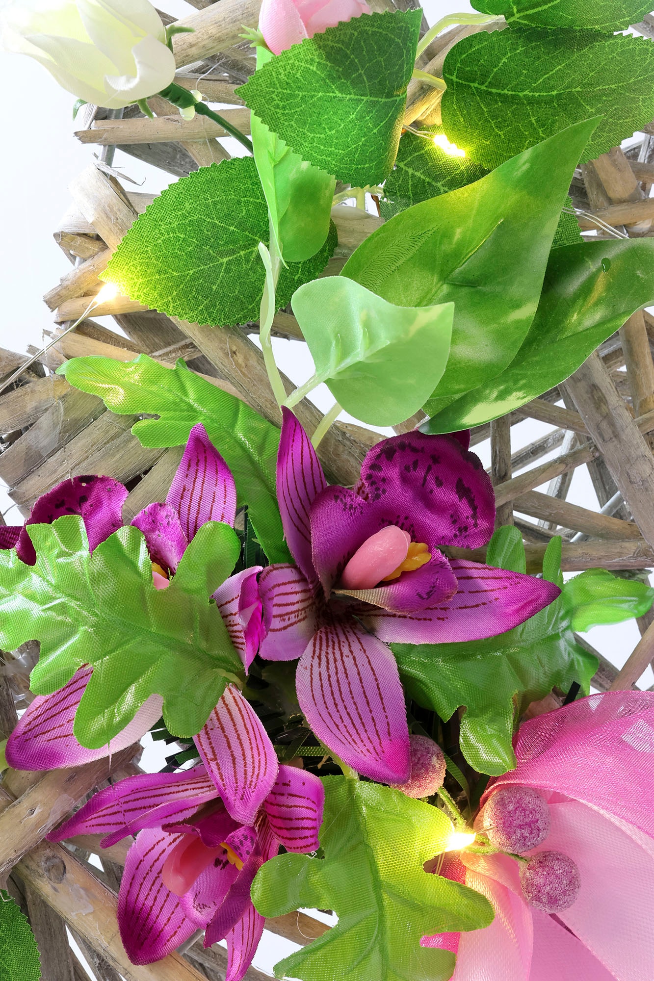 I.GE.A. Kunstkranz »Deko-Objekt Schmetterling« Mit LED-Beleuchtung Hängende Kranz Kränze Türkranz Wandkranz Deko