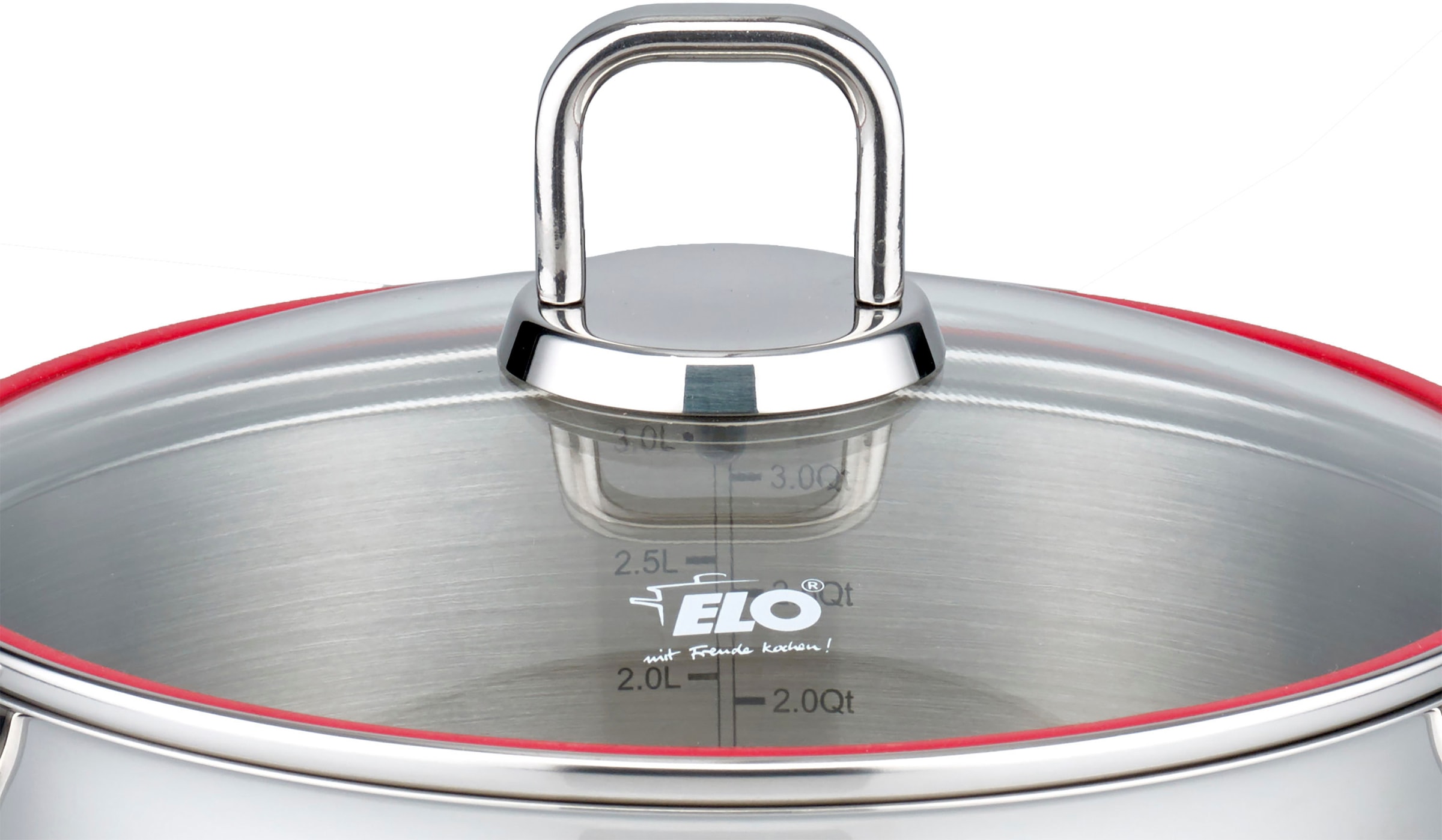 Elo Set de casseroles »Excellent« Set, Bratentopf Ø 20 cm, je 1 Fleischtopf Ø 16/20/24 cm, Kasserolle Ø 16 cm, 6 cuis tlg. inkl. Untersetzer, mit Literskala, Induktion