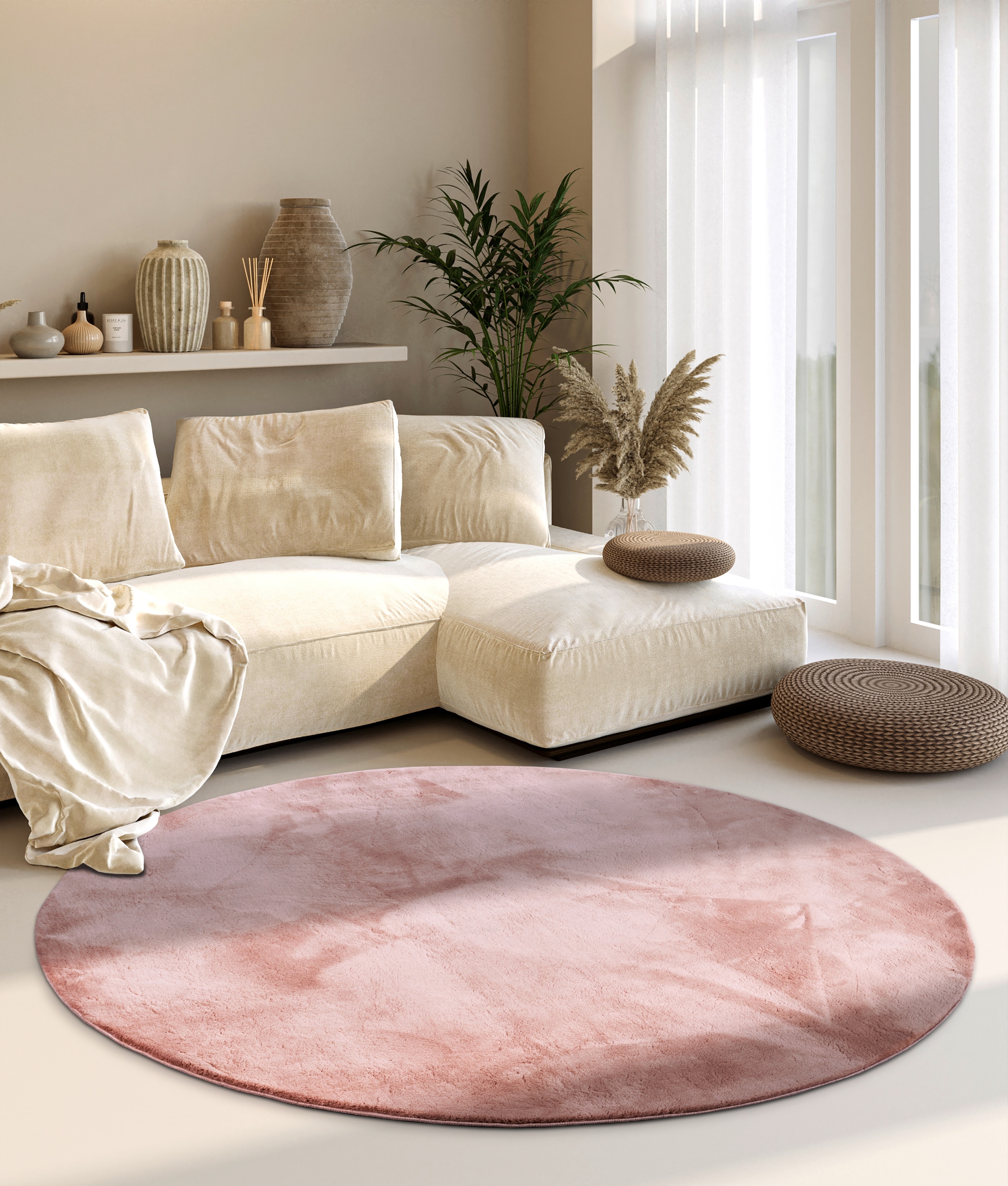 Villeroy & Boch Tapis »Leon« Rond 15 mm Höhe Langflor, Shaggy, einfarbig, flauschig, weich, glänzend, modern, uni
