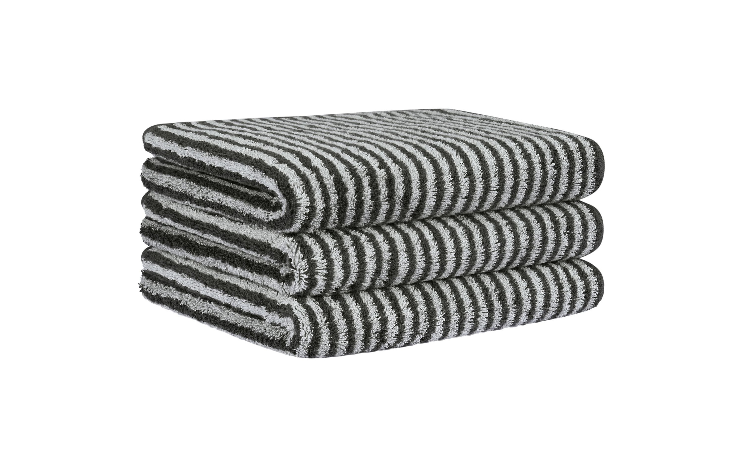 Cawö Drap de douche »Two-Tone Stripe 80 x 150 cm« Hochwertiges Badezimmertuch