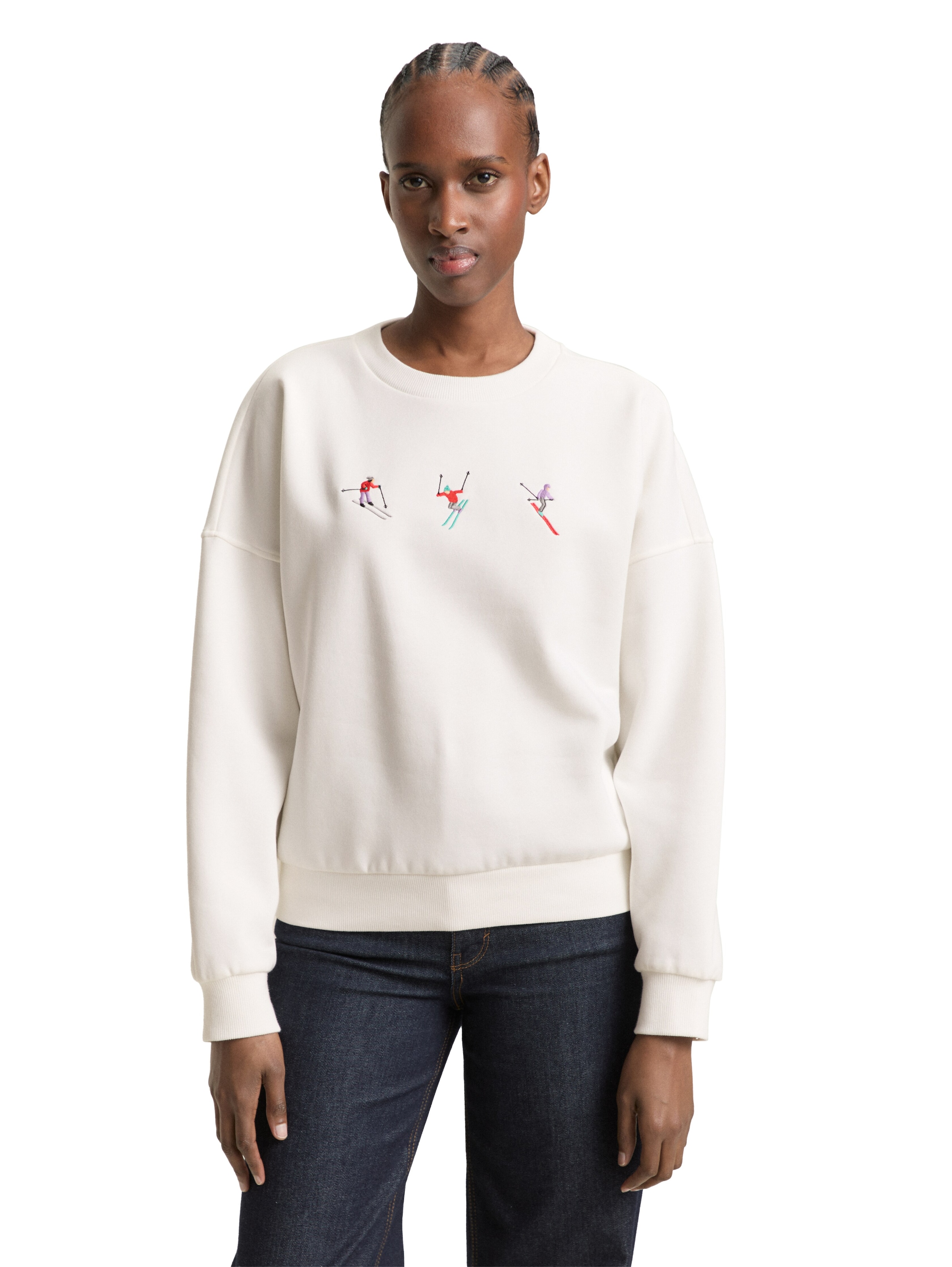 TOM TAILOR Denim Sweat-shirt , col rond, coupe confortable, imprimé
