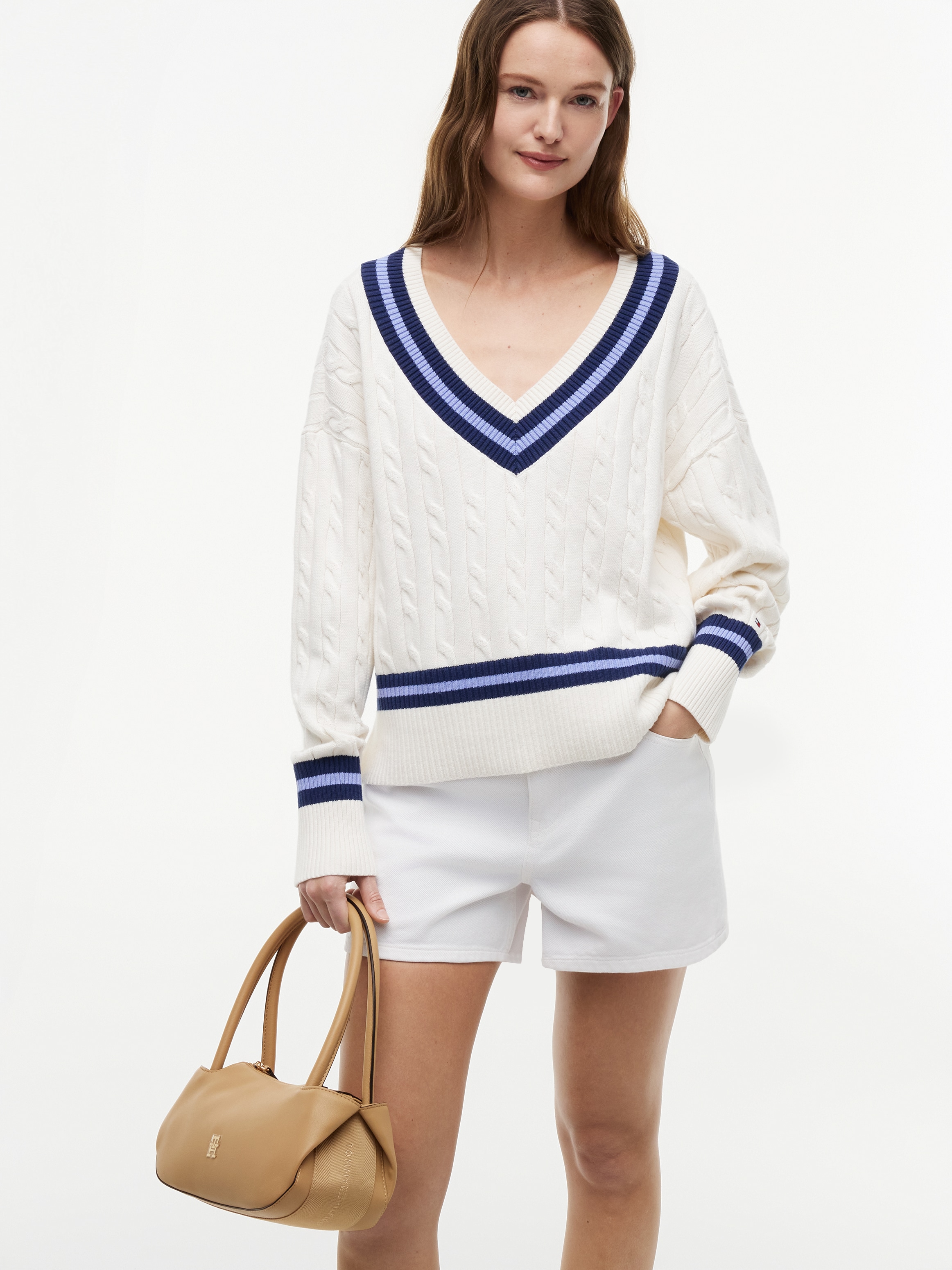 Tommy Hilfiger Sac à bandoulière »TH LOGOTAPE SHOULDER BAG« Damen Handtasche mit doppeltem Tragegriff