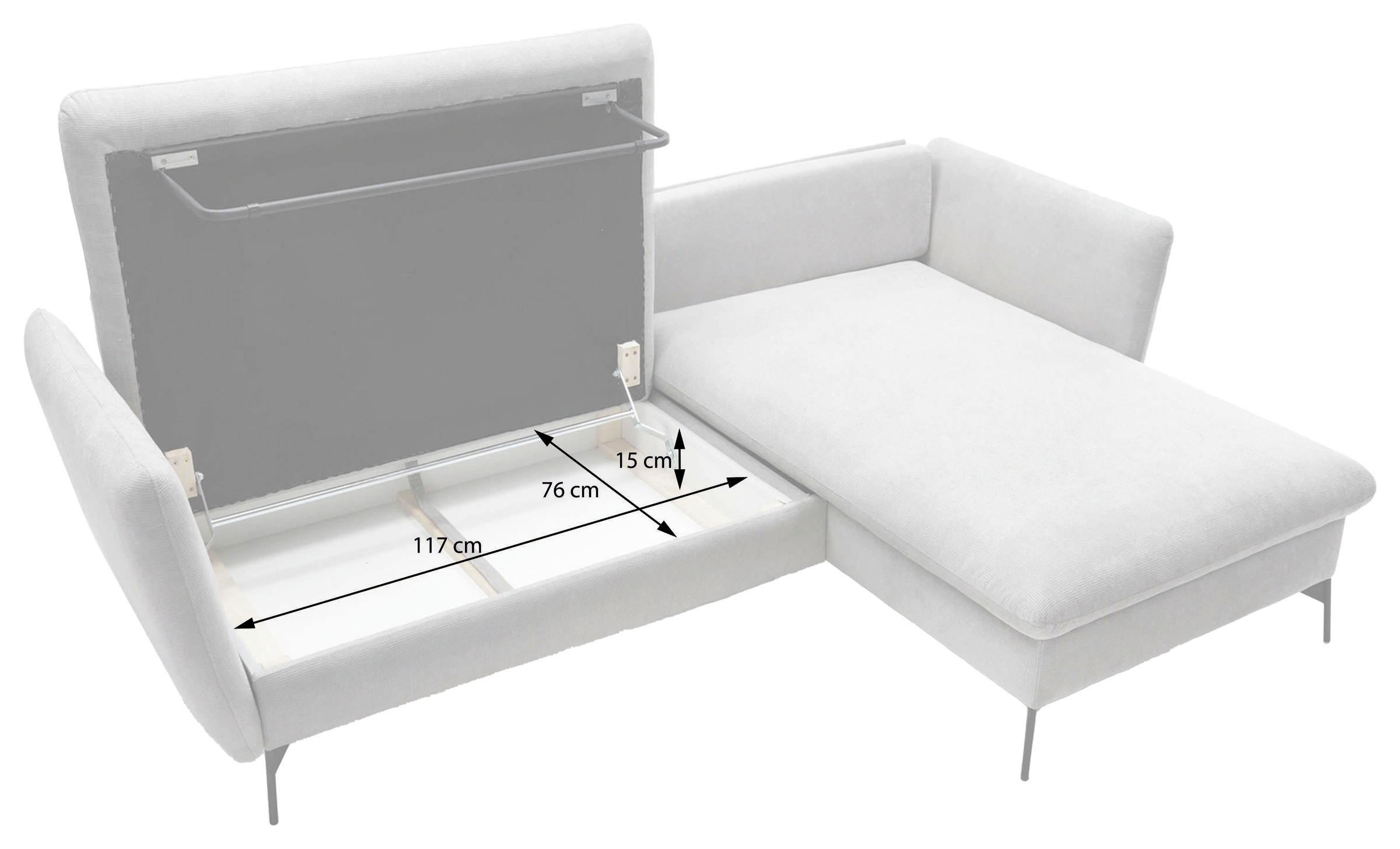 GOODproduct Ecksofa »MERLE, 258 cm, L-Form, traumhafter Cord,« mit Bettfunktion und Bettkasten, Liegefläche 224 x 139