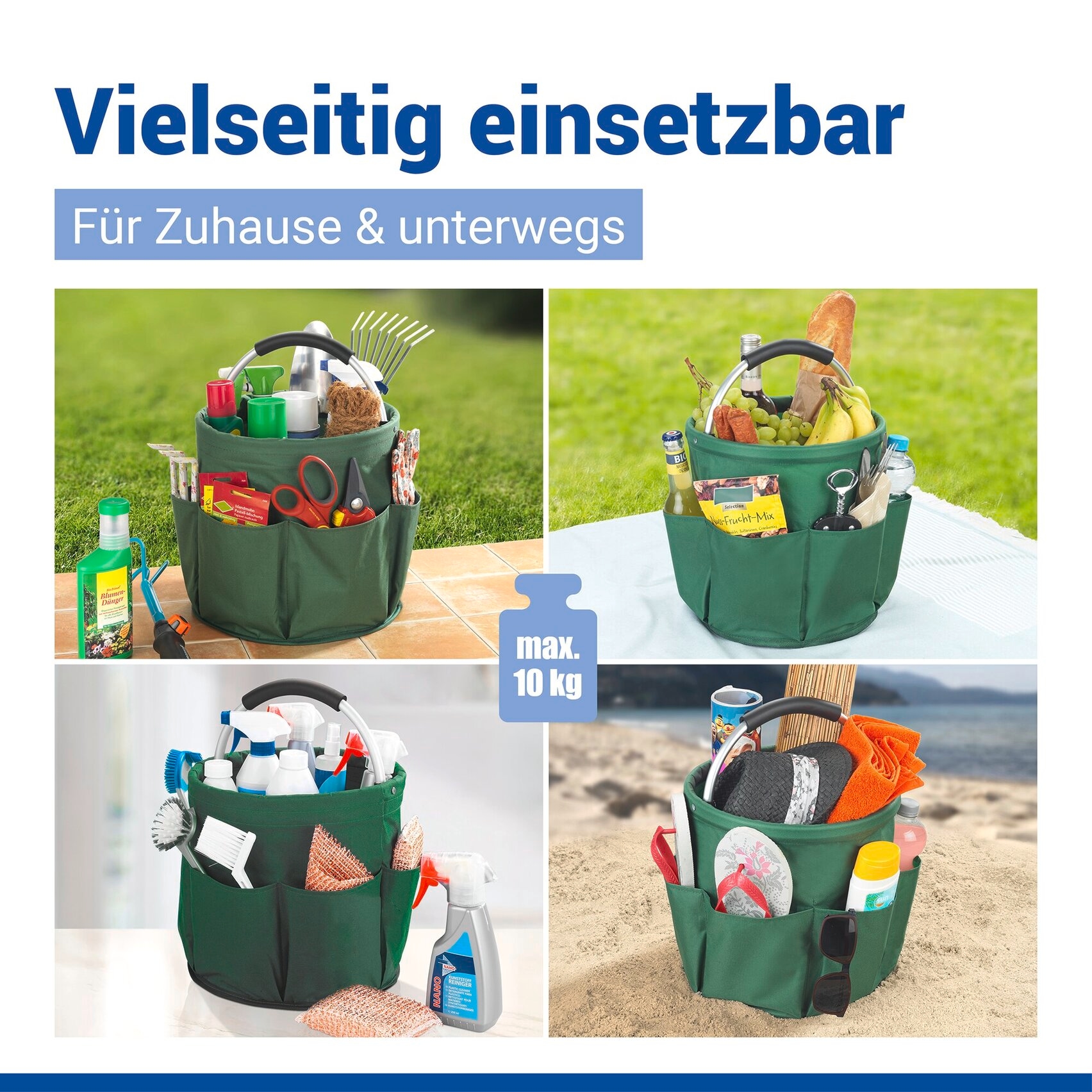 Maximex Organizer »Universal-Reinigungs-Caddy« Allzweckkorb mit 6 Aussentaschen, ideal für Haushalt, Garten & Camping