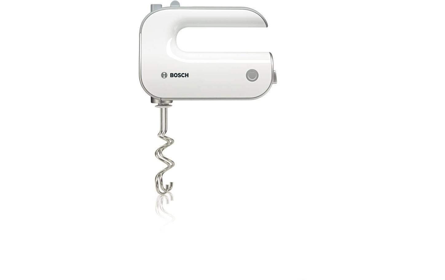 BOSCH Mixeur à main »Styline MFQ4075DE, 2x Rührbesen, Knethaken Edelst., Mixfuss, weiss« 550 W 5 Stufen, Turbotaste, Mixbecher, Made in Europe