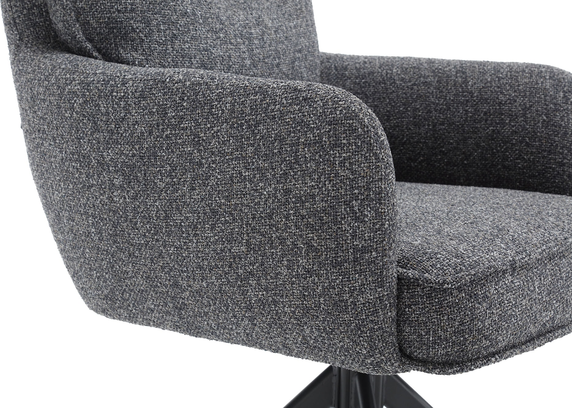 SalesFever Esszimmerstuhl »Austin - Armlehnstuhl mit hochwertiger Taschenfederkern-Polsterung« () 1 Stk.Esszimmersessel: 360° Drehfunktion mit stilvollem Metallfuss