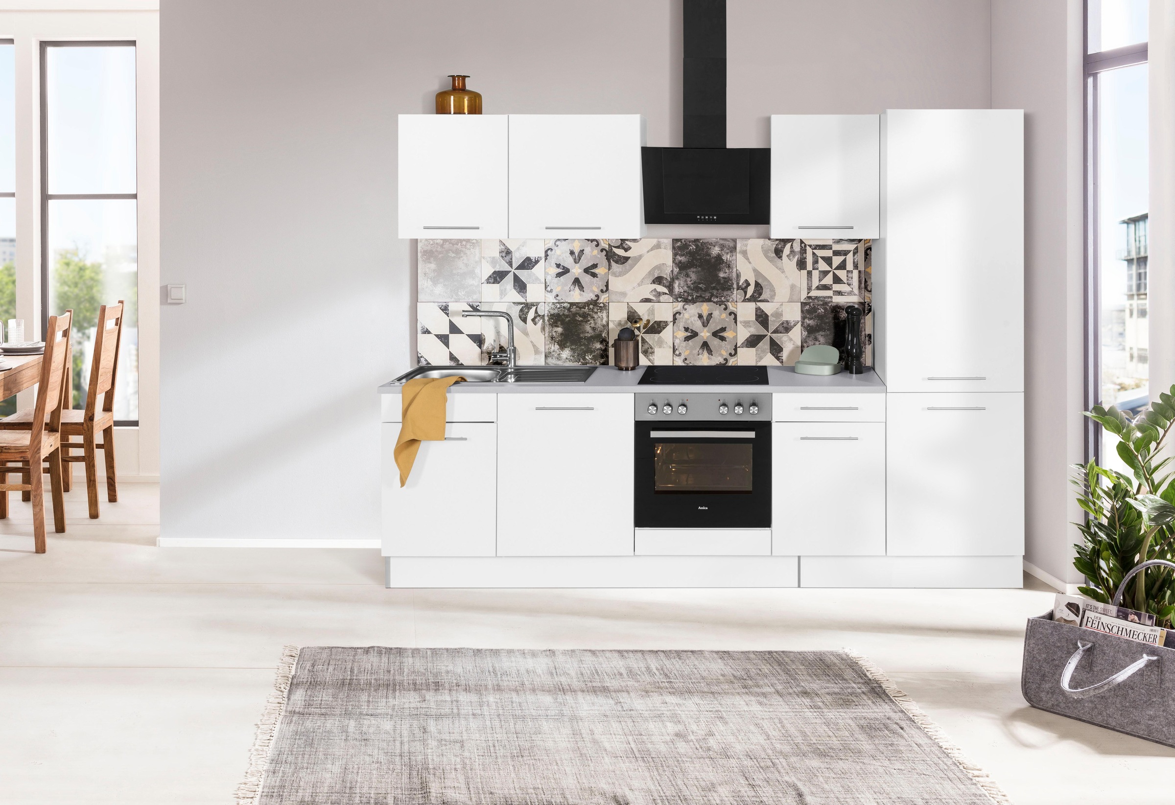 wiho Küchen Küchenzeile »Ela« Breite 280 cm, Soft-Close-Funktion, höhenverstellbare Füsse