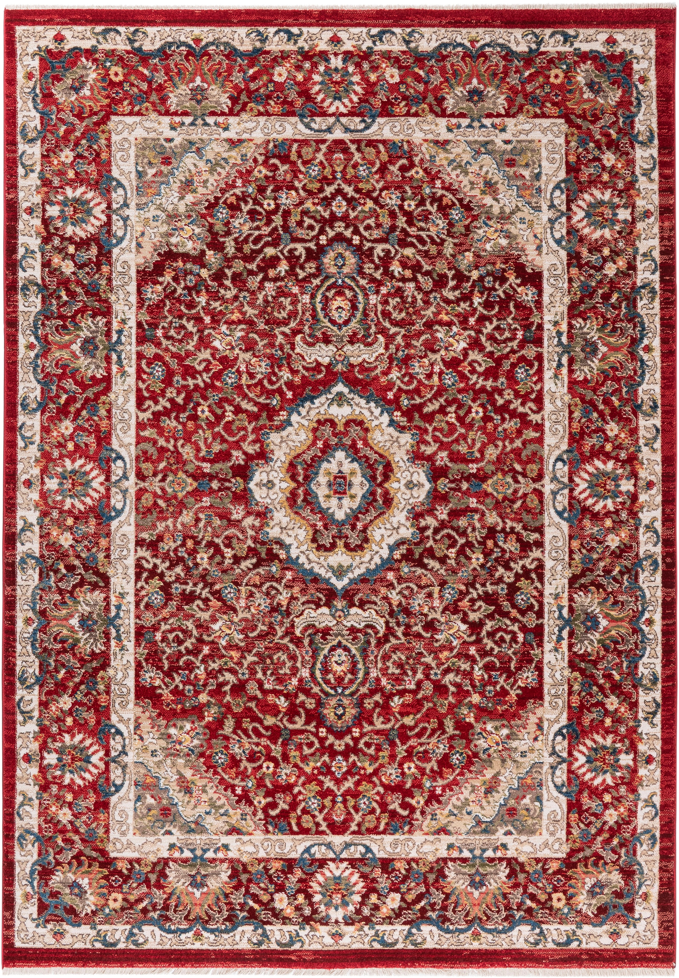 GOODproduct Teppich »Molvio, mit & ohne Fransen« rechteckig 18 mm Höhe Orient-Optik, Vintage Design, weich, Wohnzimmer, Schlafzimmer