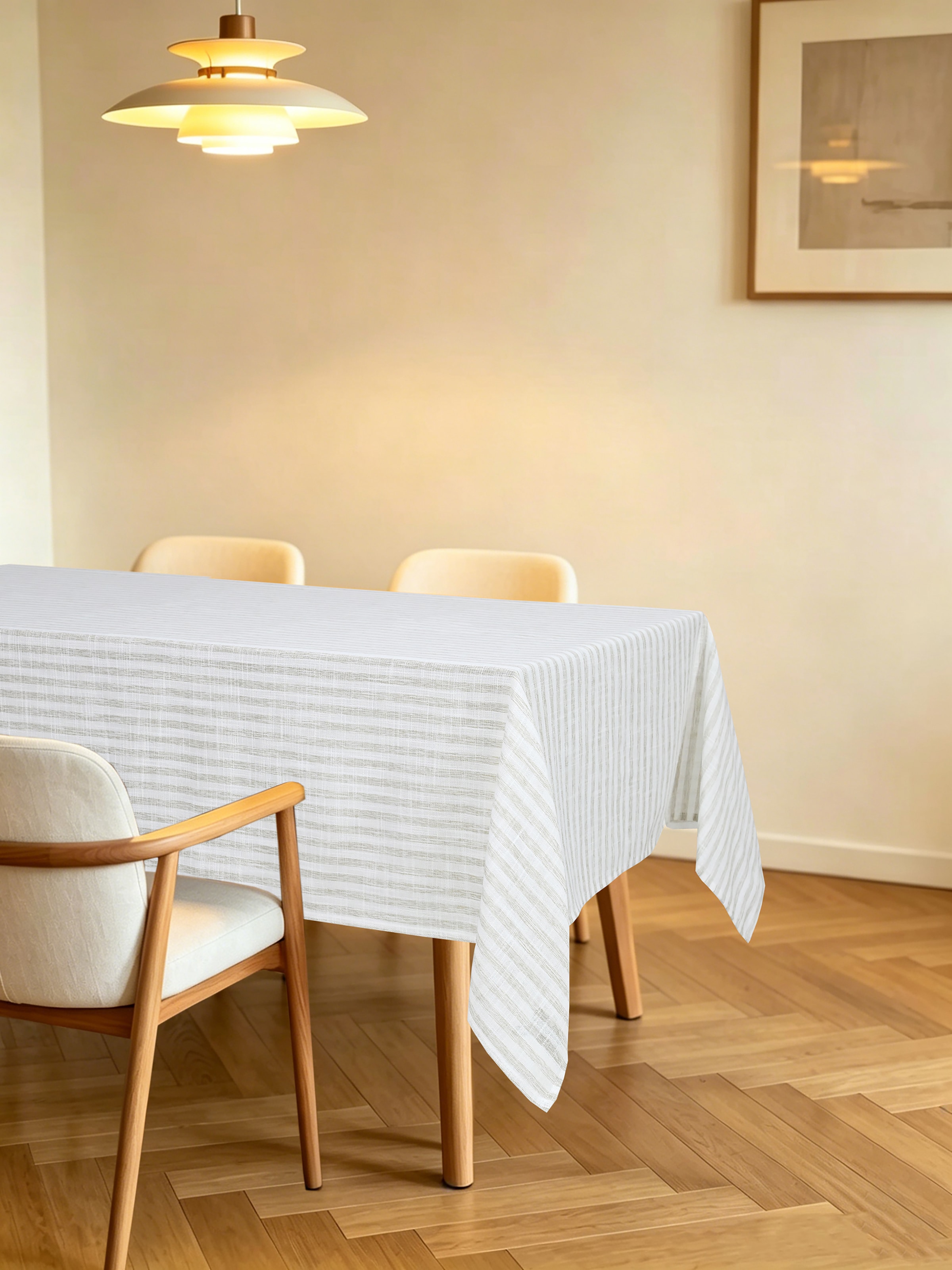 GOODproduct Nappe »Marric« nappe semi-transparente, aspect lin avec rayures