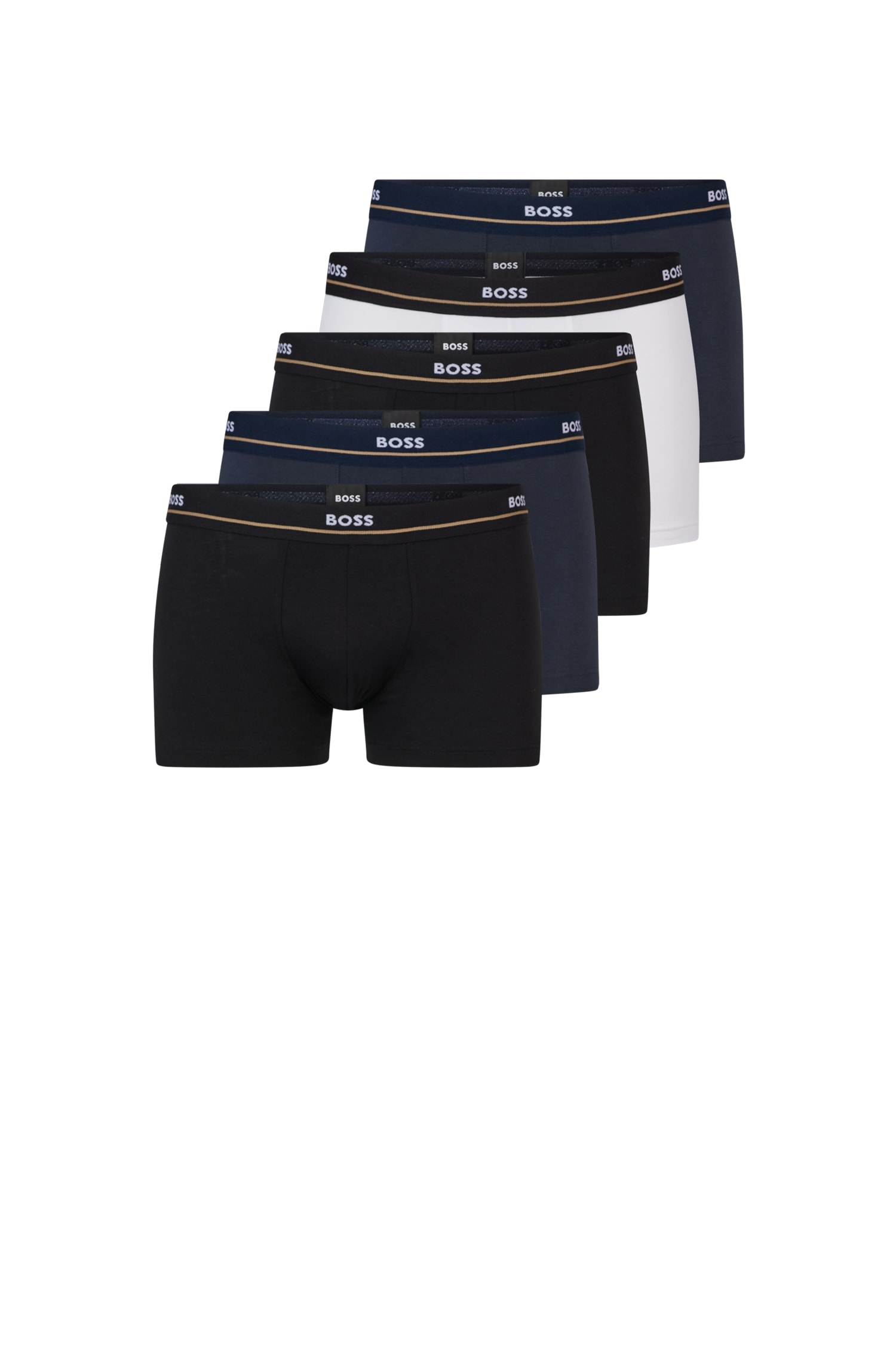 BOSS Tronc »Trunk 5P Essential« Packung, 5er Pack, 5 cuis mit modischem, teilweise kontrastfarbenen BOSS Logo-Elastikbund