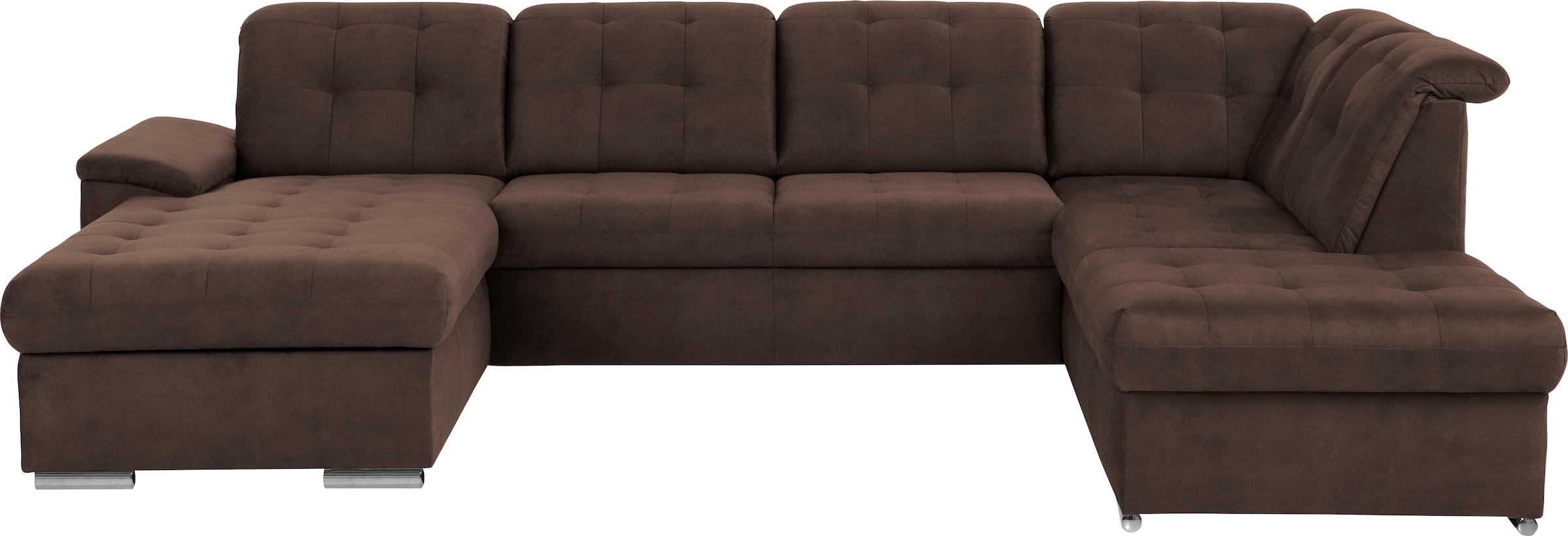 exxpo - sofa fashion Paysage de salon »Durango, aufwendige Sitz- und Rückenverarbeitung, bequem, U-Form« inkl. Kopfteilverstellung, wahlweise mit Bettfunktion und Bettkasten