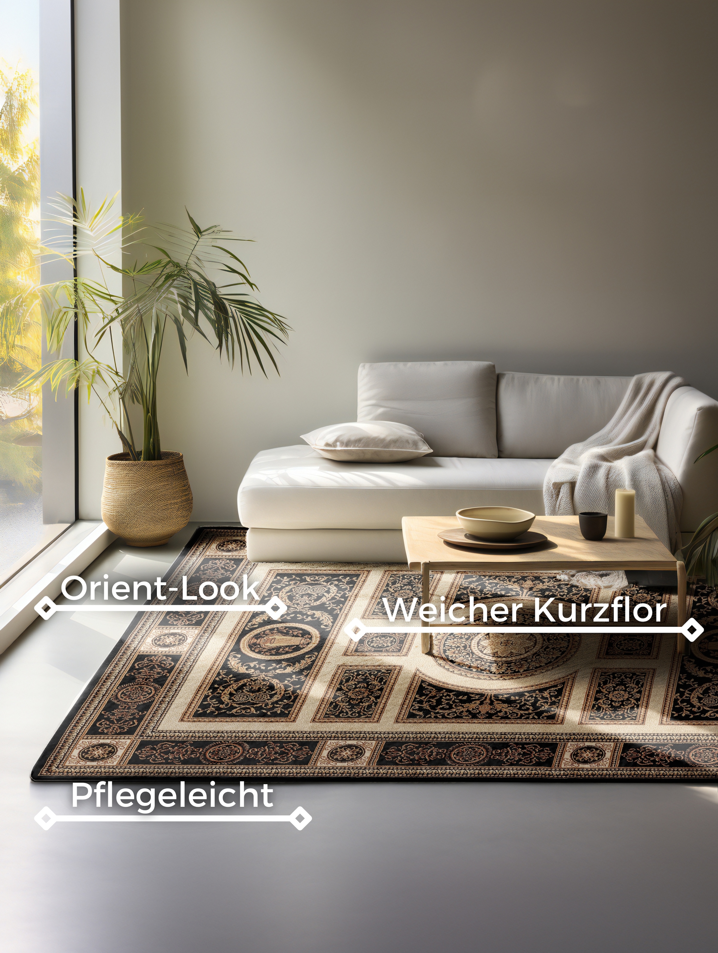 NORTHRUGS Tapis »Guzara« Rectangulaire 8 mm Höhe Orient Optik, Läufer, strapazierfähig, pflegeleicht, robust