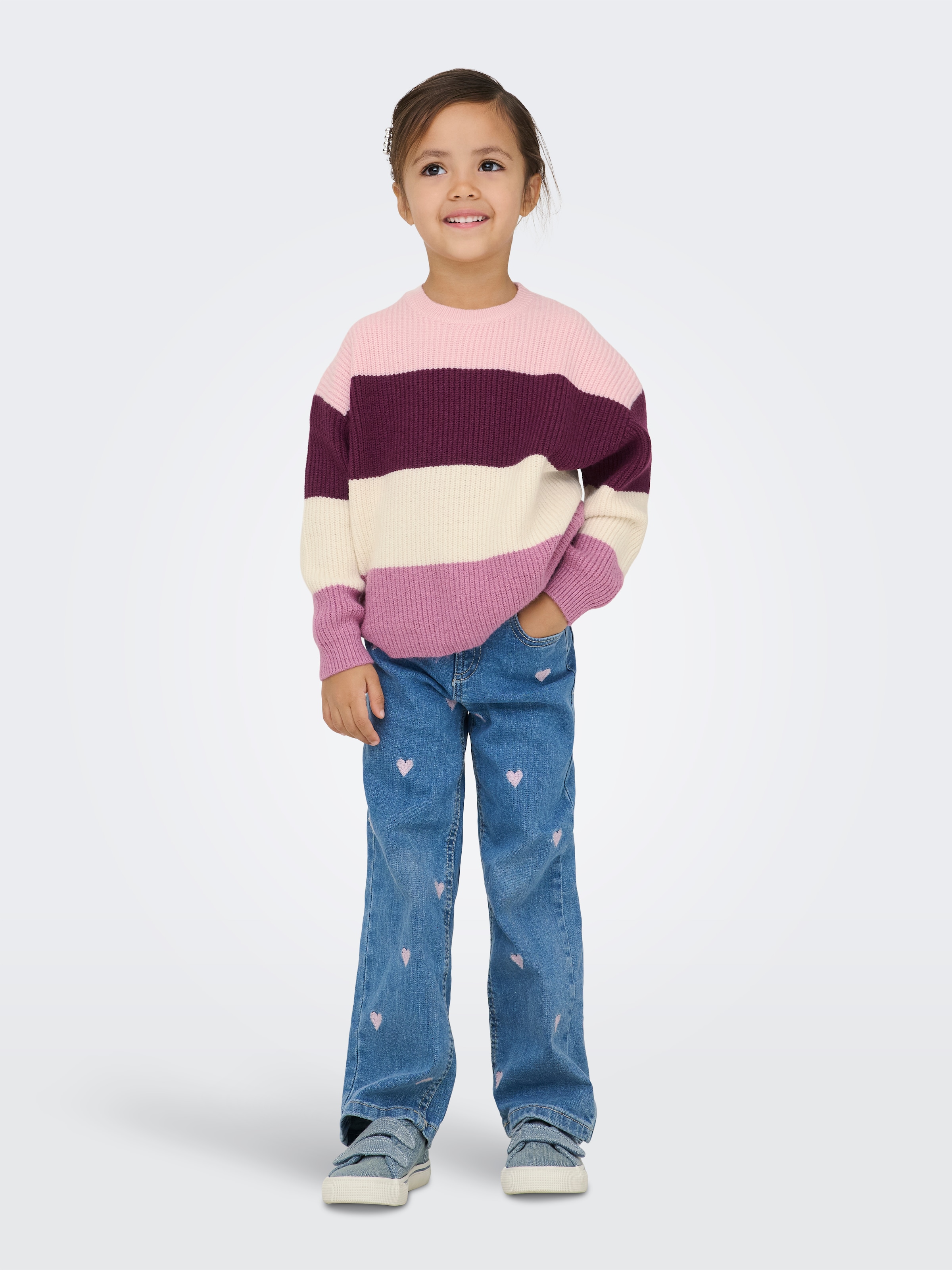 KIDS ONLY Pull en tricot »KMGSANDY L/S STRIPE PULLOVER KNT NOOS« mélange viscose, coupe régulière