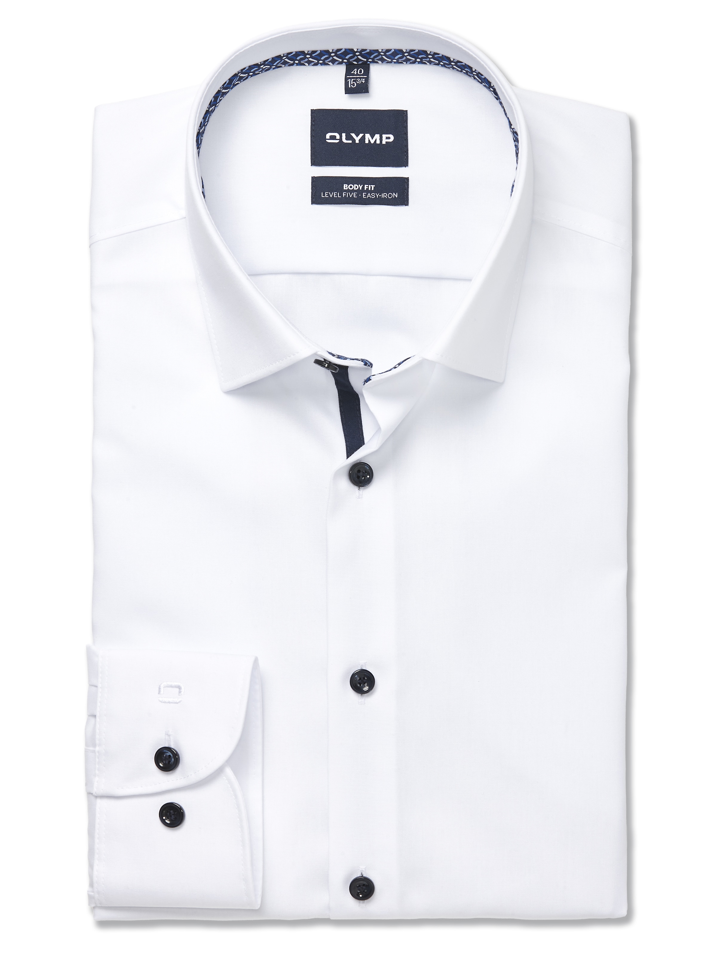 OLYMP Chemise d'affaires »Level 5 Body Fit« avec boutons et détails contrastants