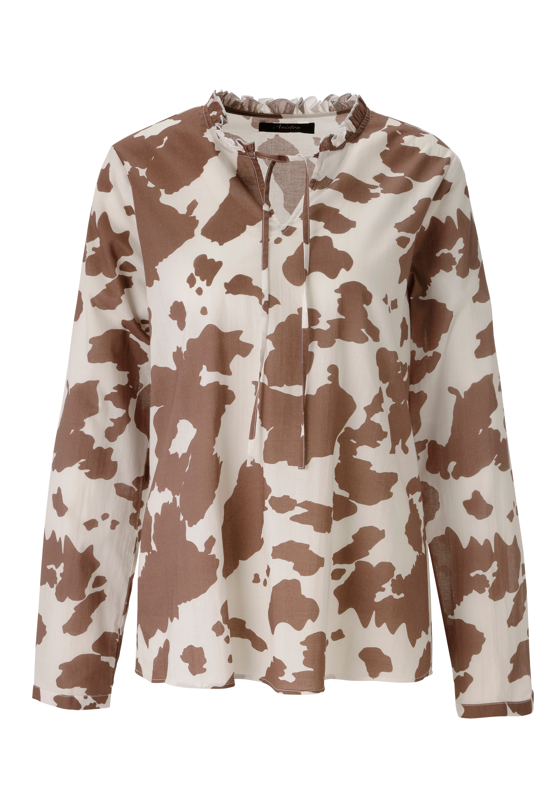 Aniston CASUAL Blouse à enfiler mit topaktuellen Kuh-Flecken - jedes Teil ein Unikat- NEUE KOLLEKTION