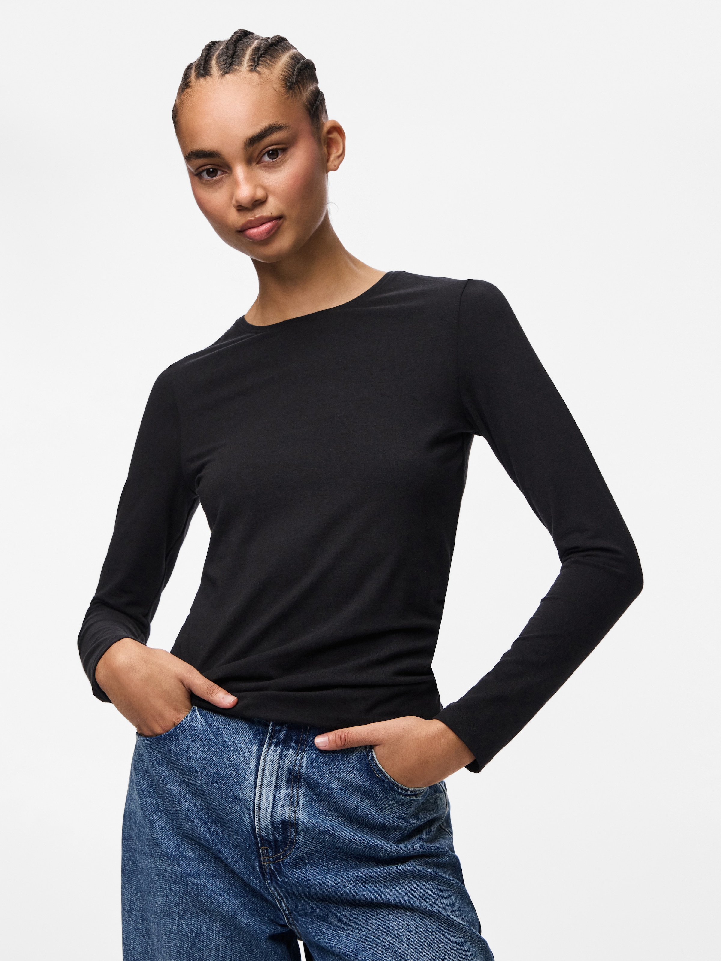 pieces T-shirt à manches longues »PCSIRENE LS TEE JRS NOOS« Mélange de coton, coupe slim