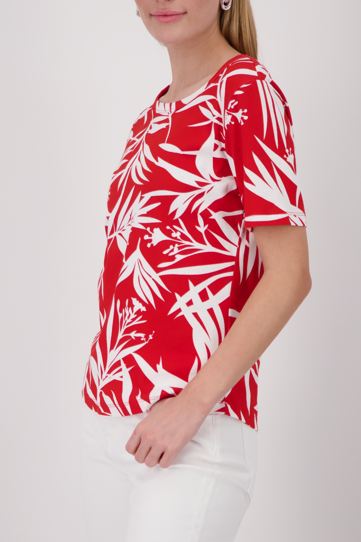 Monari T-shirt »Shirt Blätter allover« Regular fit mit Blättermuster