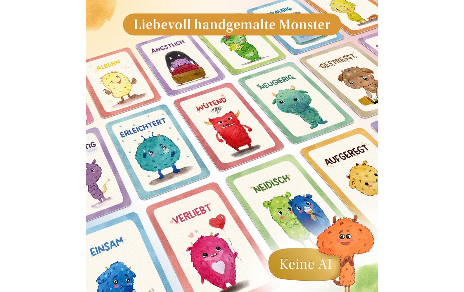   Jeu »Eulentaler Gefühlskarten Monster, 44 Karten« Pädagogisches Kartenset zur Förderung emotionaler Kompetenz