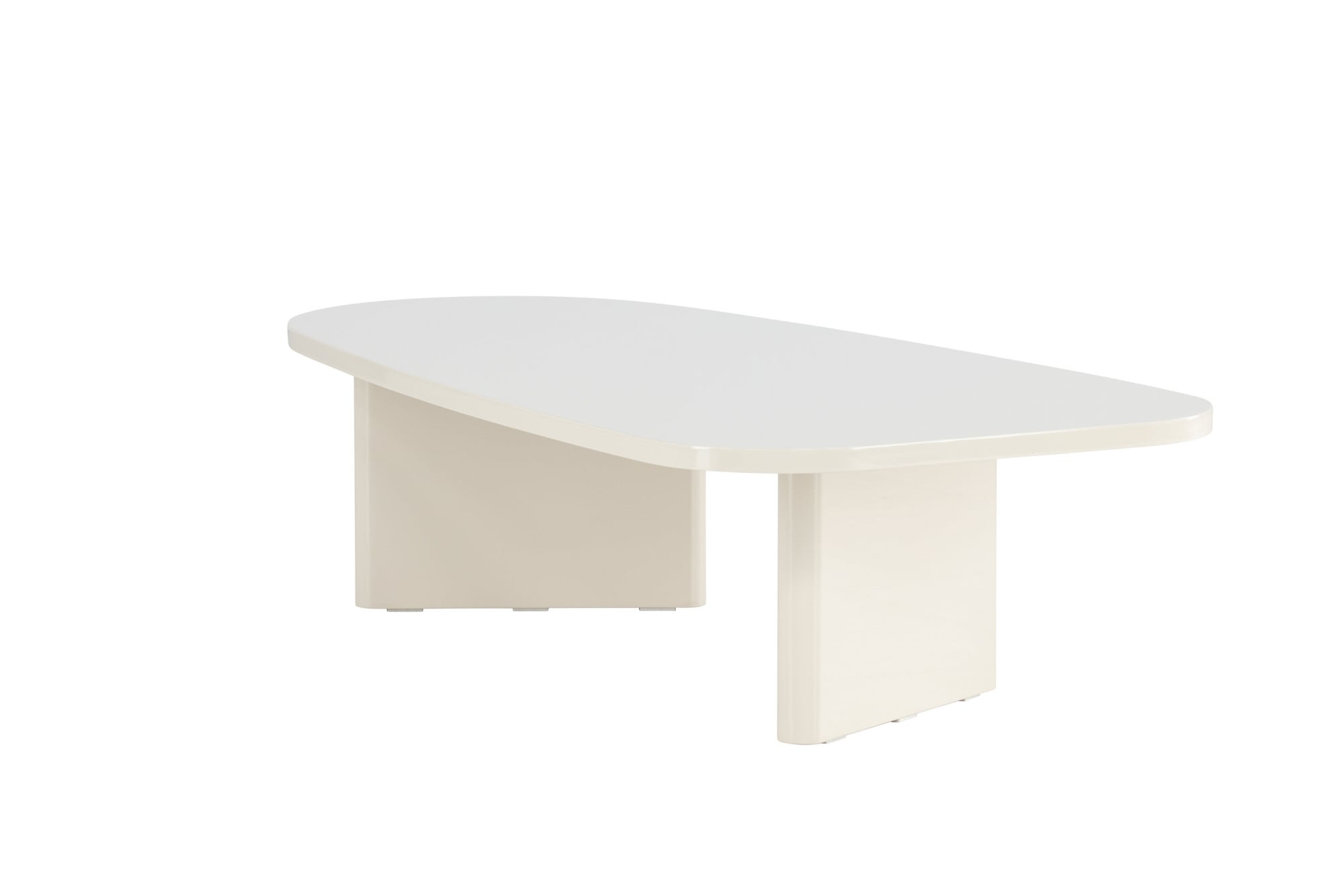 Venture Home Table basse »Grönvik, ovaler Couchtisch 130 × 65 cm in glänzendem Beige, modern« Table basse, MDF, finition brillante, ovale, forme douce, scandinave