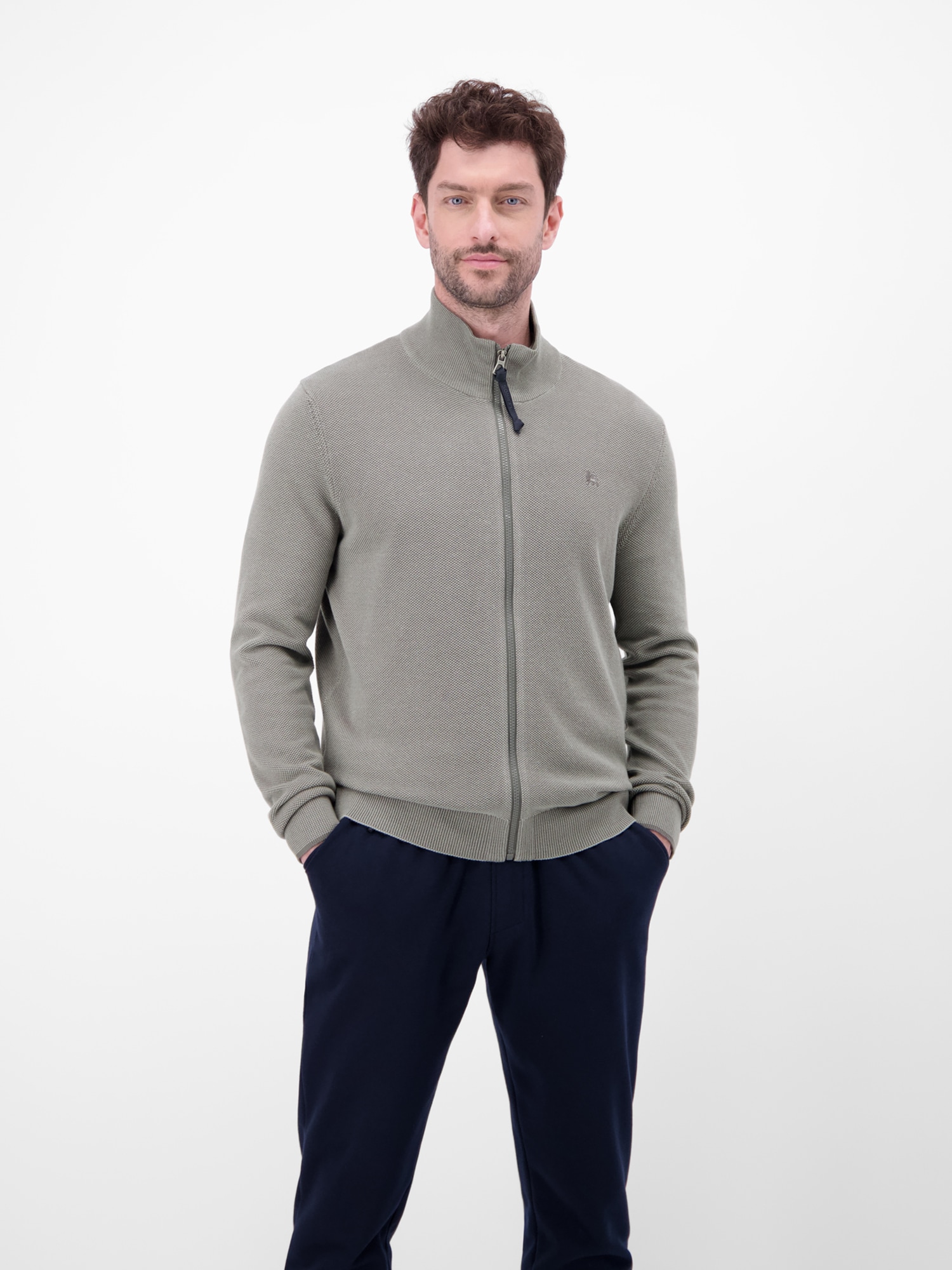 LERROS Strickjacke »Strickjacke mit Stehkragen in 2-Tone-Optik«