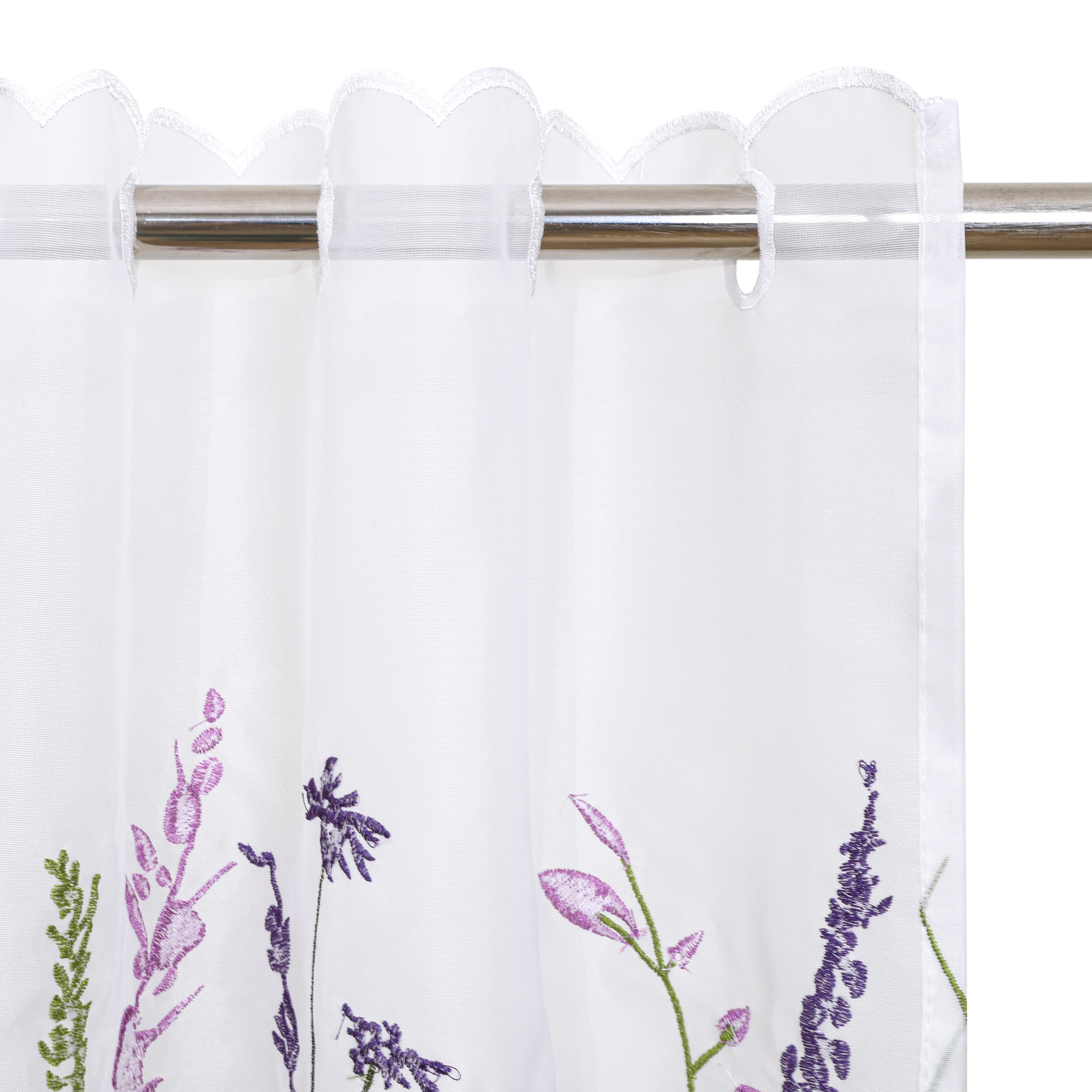 GOODproduct Scheibengardine »Bille« Durchzuglöcher 1 Stk. tlg. transparent, mit einseitiger Stickerei, waschbar, Blumen