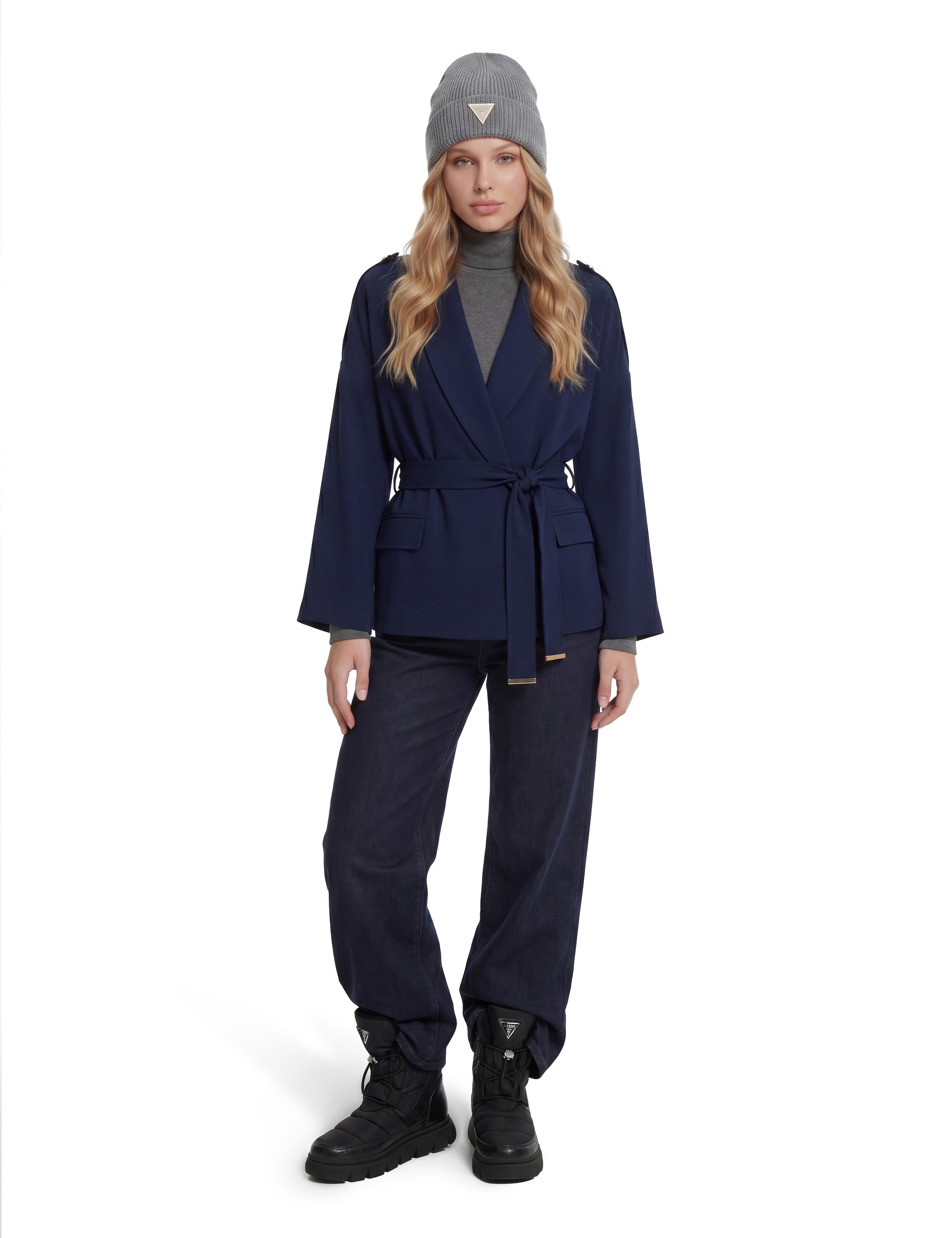 Guess Longsleeve »LS LICIA TURTLE NECK TOP« mit Rollkragen, Viskosemix