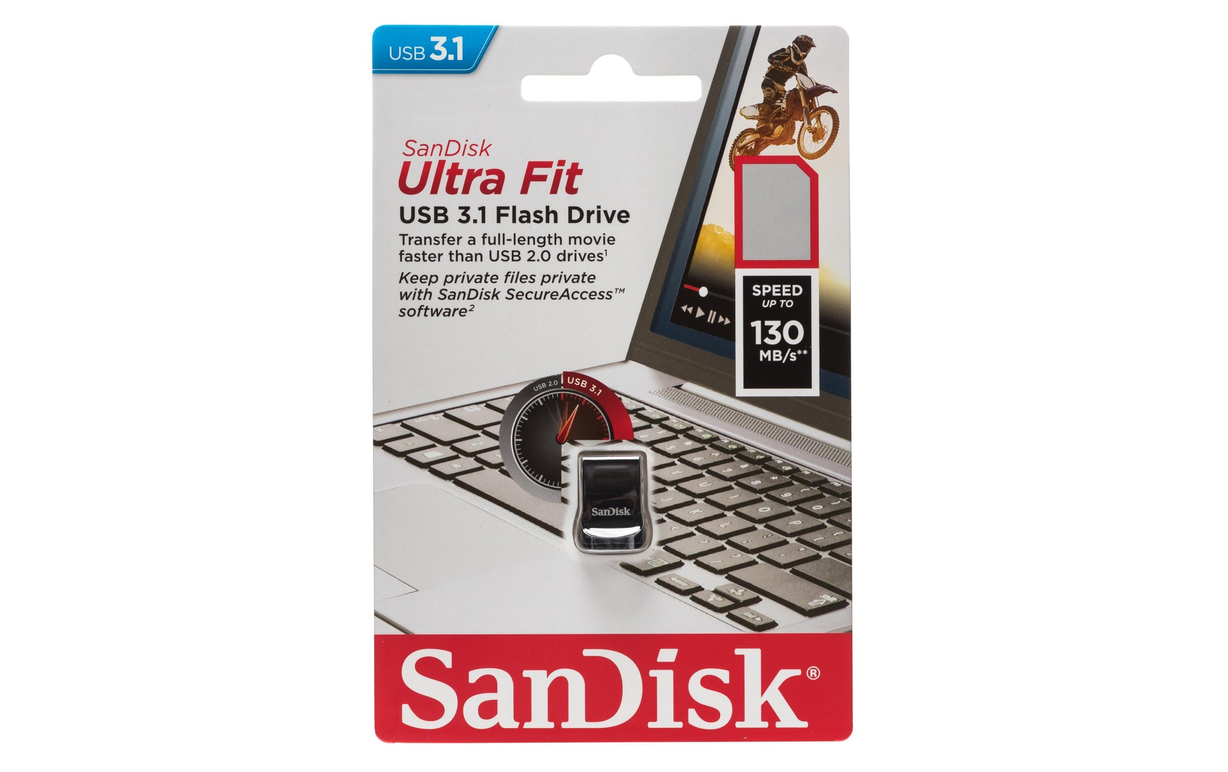 Sandisk Mini-clé USB »Ultra Fit USB 3,1 128 GB« (128GB GB Lesegeschwindigkeit 130 MB/s)