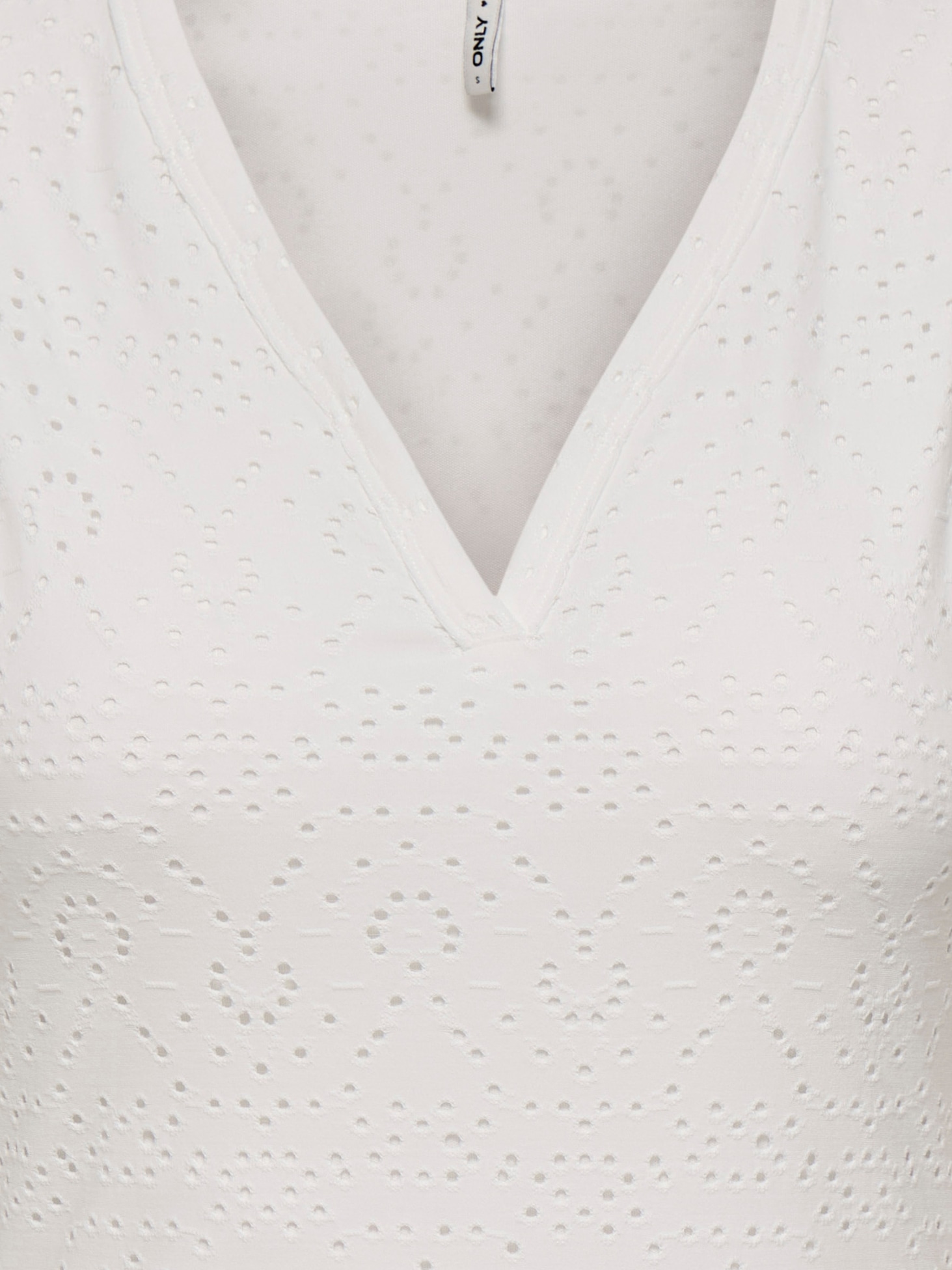 ONLY Robe en dentelle »ONLSMILLA S/L V-NECK DRESS JRS« Materialmix, regular fit, V-Ausschnitt