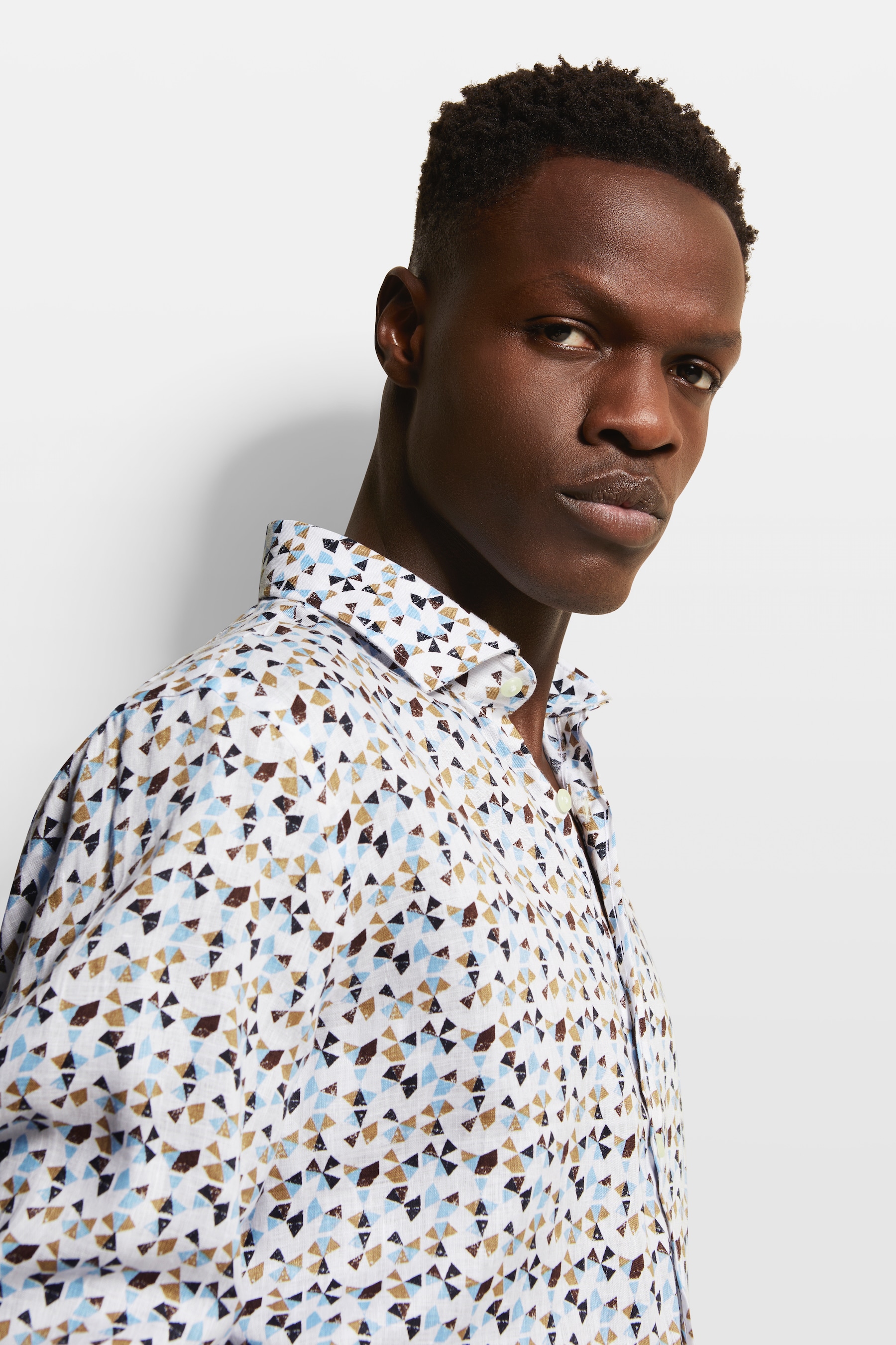 bugatti Chemise à manches longues aus 100 % Leinen