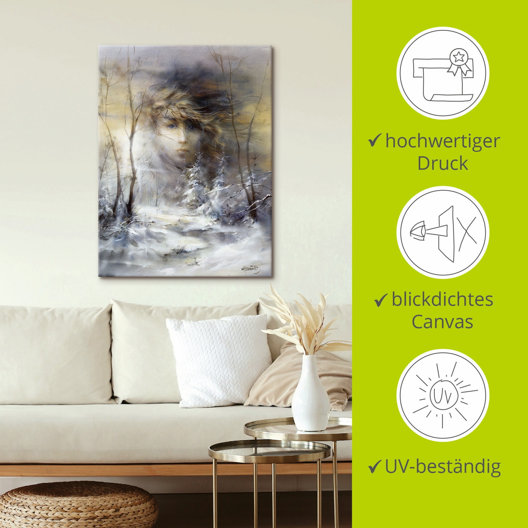 Artland Leinwandbild »Winter« Frau 1 Stk. tlg. auf Holzrahmen gespannt