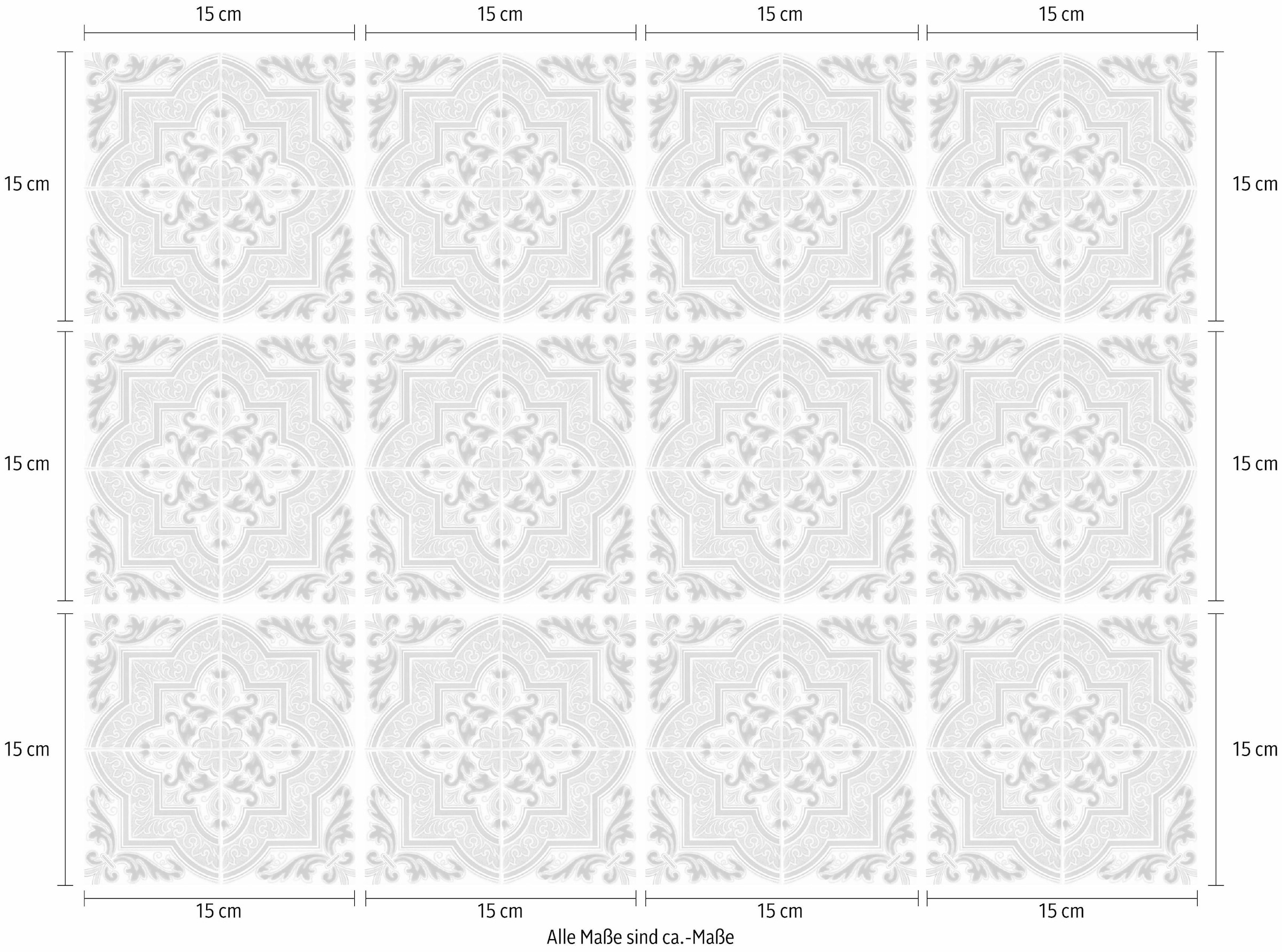 Home affaire Autocollants pour carrelage »Ornamente« Stickerfliesen, selbstklebend, Sticker, 12er Set