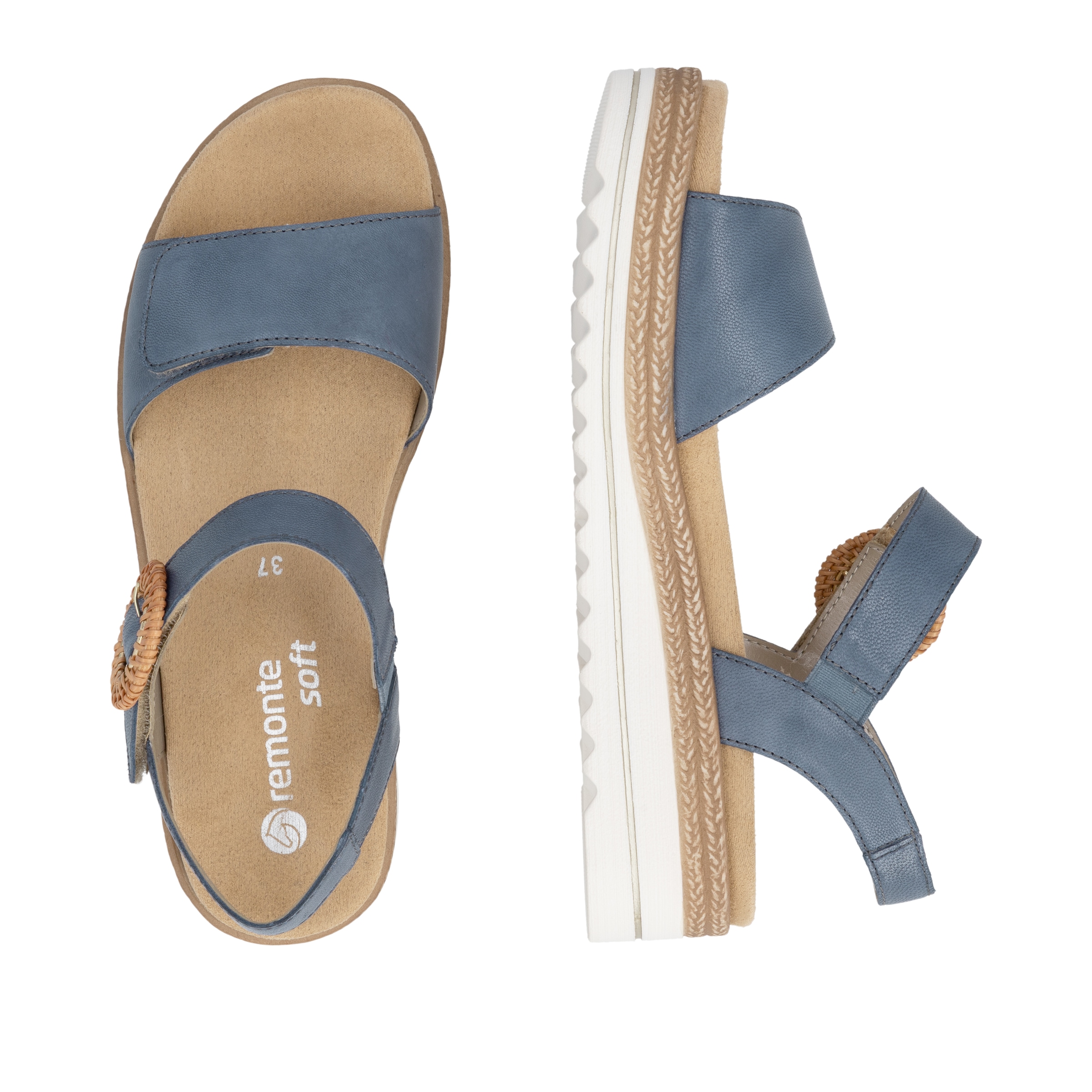 Remonte Keilsandalette  Sommerschuh, Riemchensandale mit praktischen Klettverschlüssen