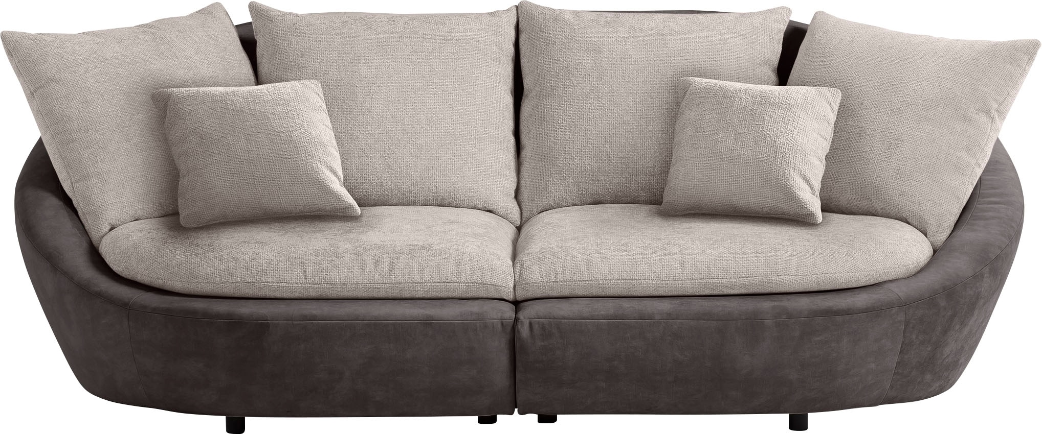 TRENDMANUFAKTUR Canapé Big »Maui, inklusive 4 Rückenkissen und 2 Zierkissen, Designersofa« forme organique, canapé libre dans la pièce, look moderne