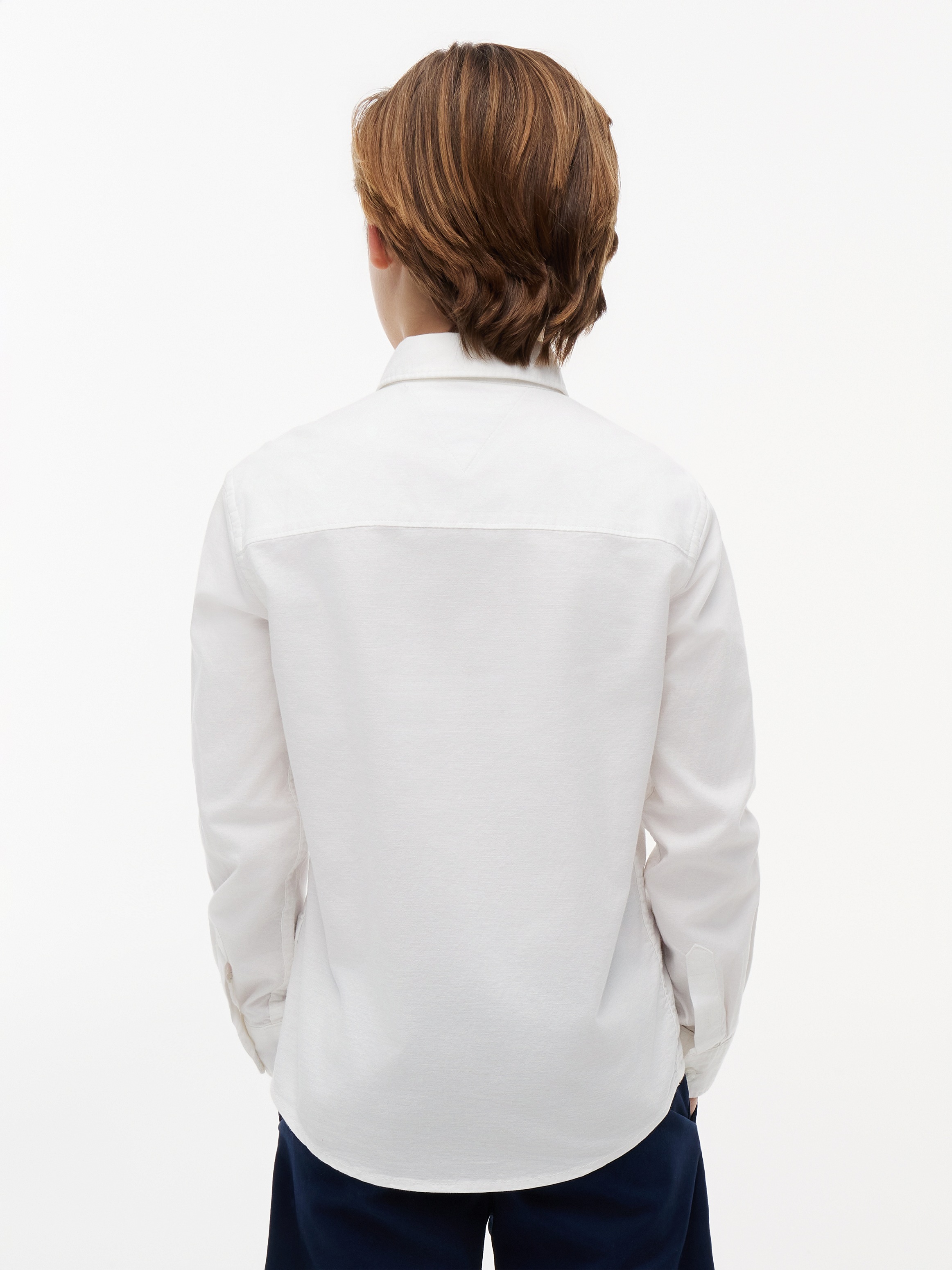 Tommy Hilfiger Langarmhemd »BOYS STRETCH OXFORD SHIRT L/S« Kinder bis 16 Jahre, Button-down-Kragen, Langarm, Logo-Flag