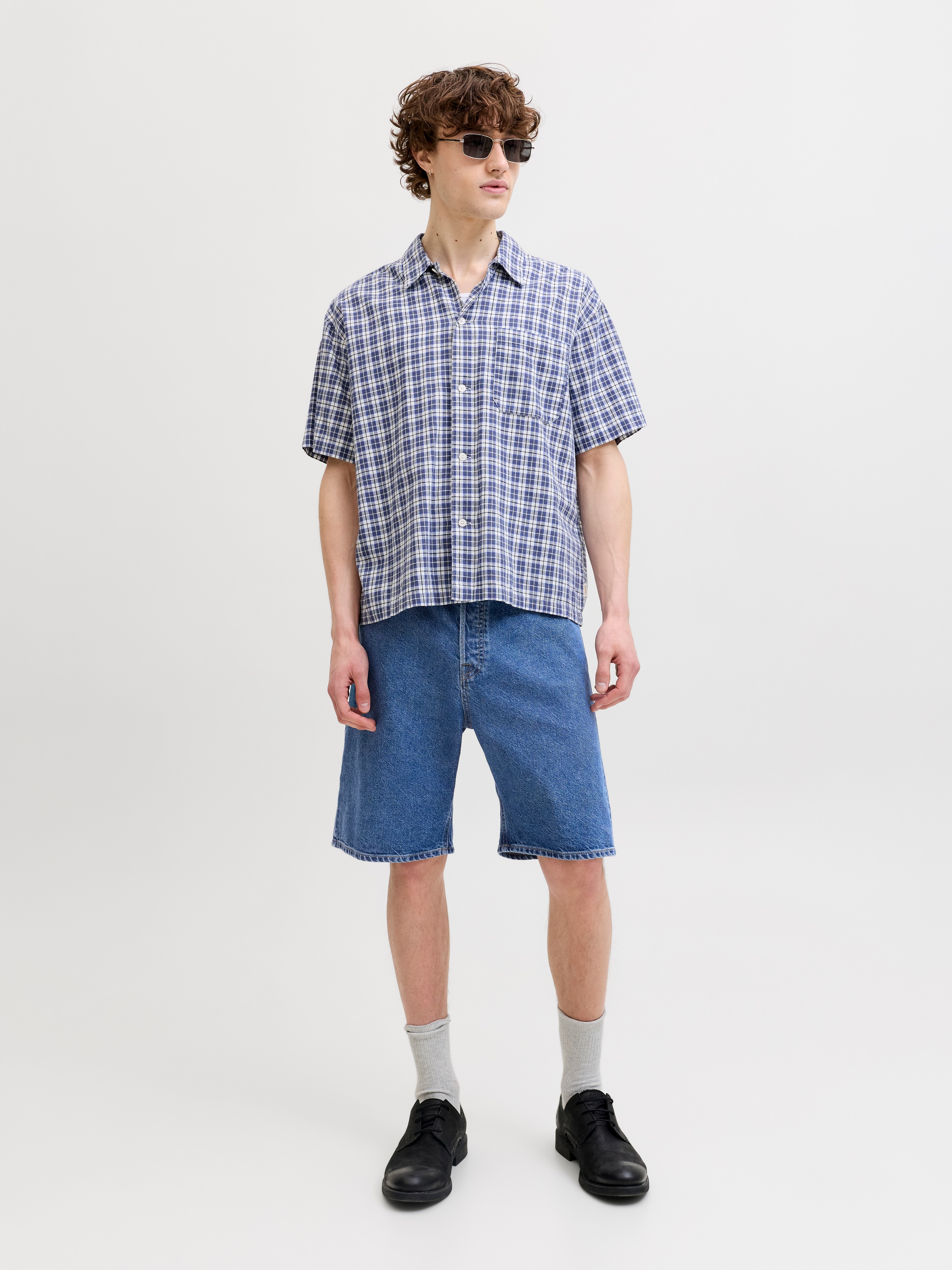 Jack & Jones Jeansshorts »JJIALEX JJORIGINAL SHORT« Baumwolle, high waist, baggy fit