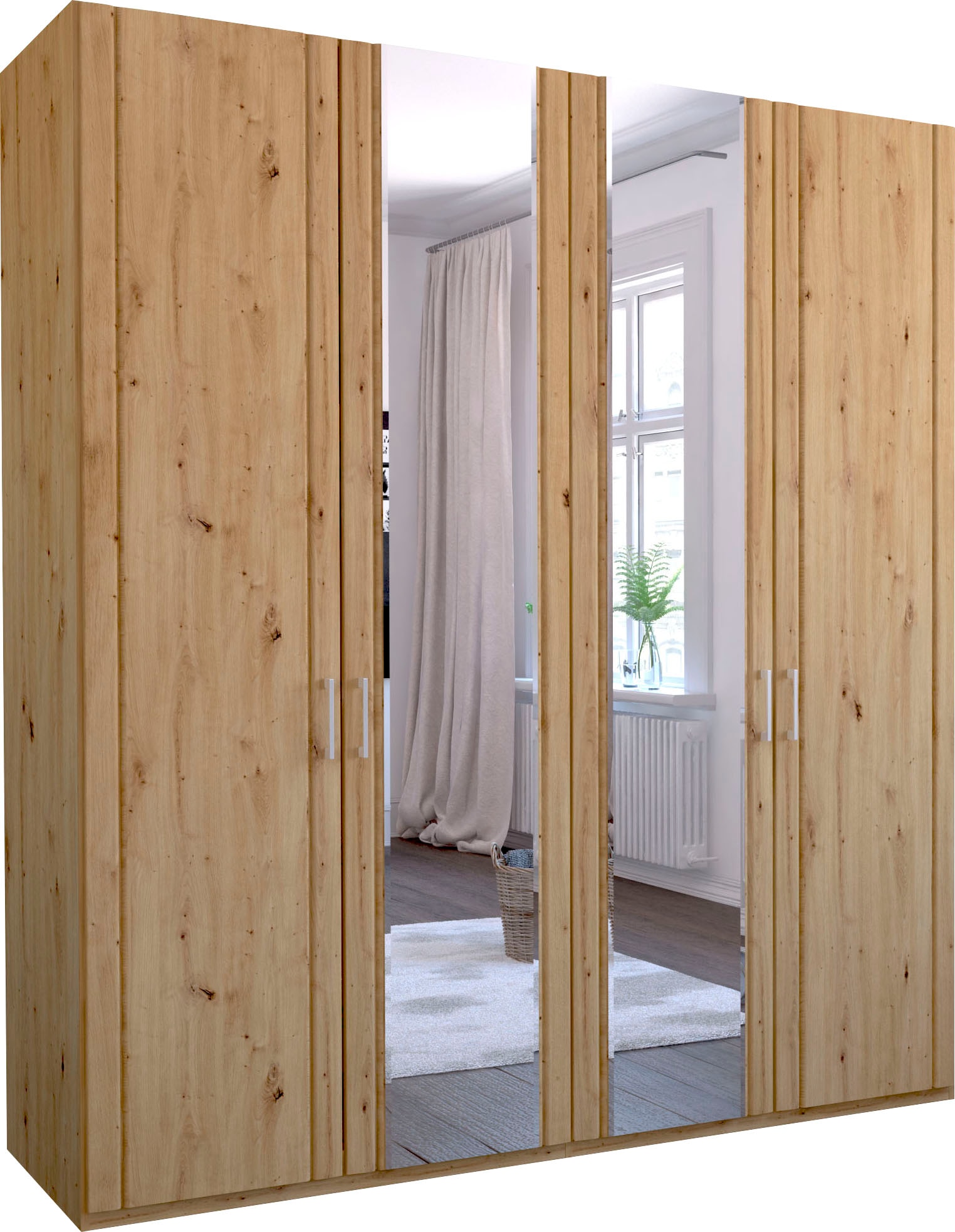 WIEMANN Kleiderschrank »Mainau« mit Holz- und Spiegeltüren