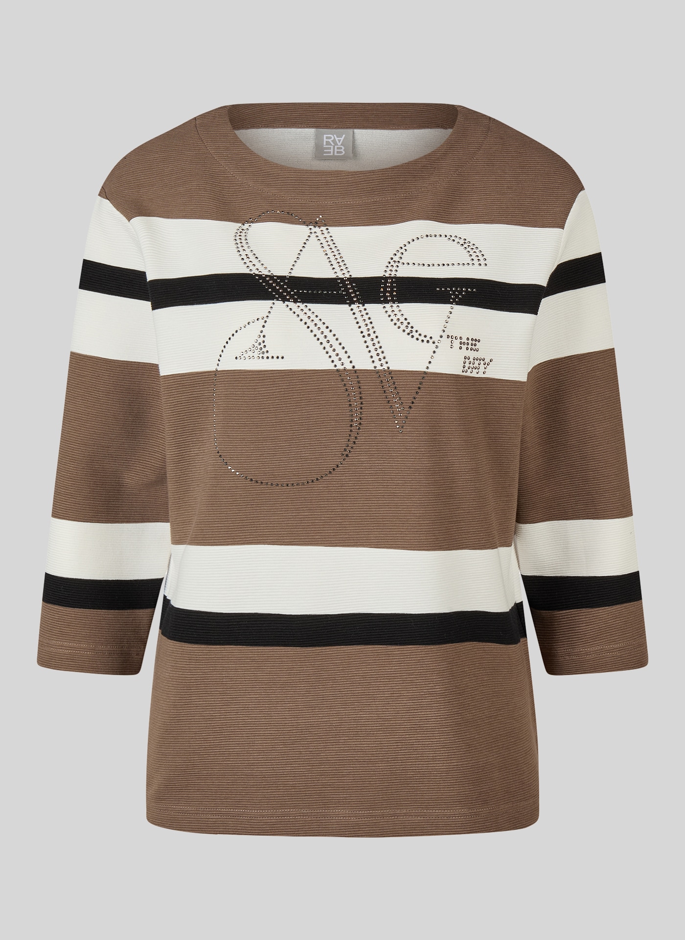 Rabe T-shirt à manches 3/4 Strickpullover im Streifen-Design und mit Glitzer-Details