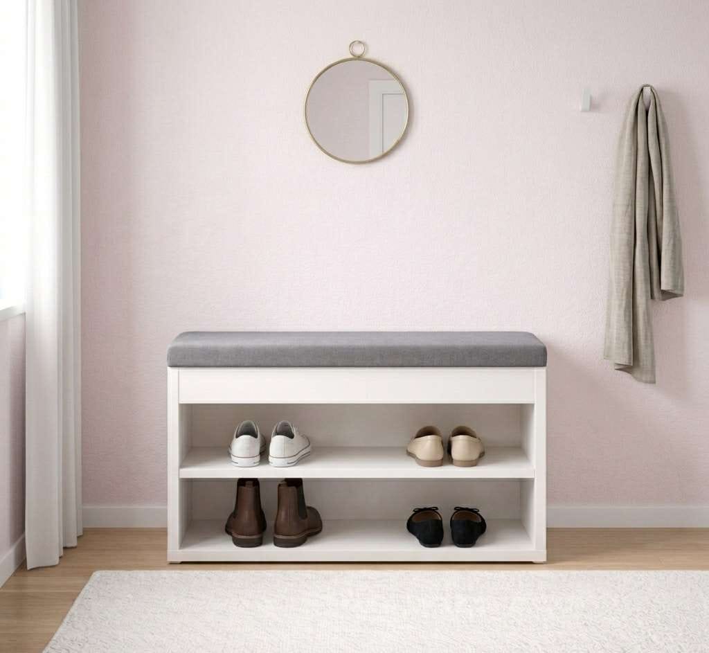 GOODproduct Schuhbank »Schuchschrank 60,  Schuhregal, Schuhtruhe, Schuhkommode, Sitzbank« Inkl. bequemem Sitzkissen mit Stauraum darunter