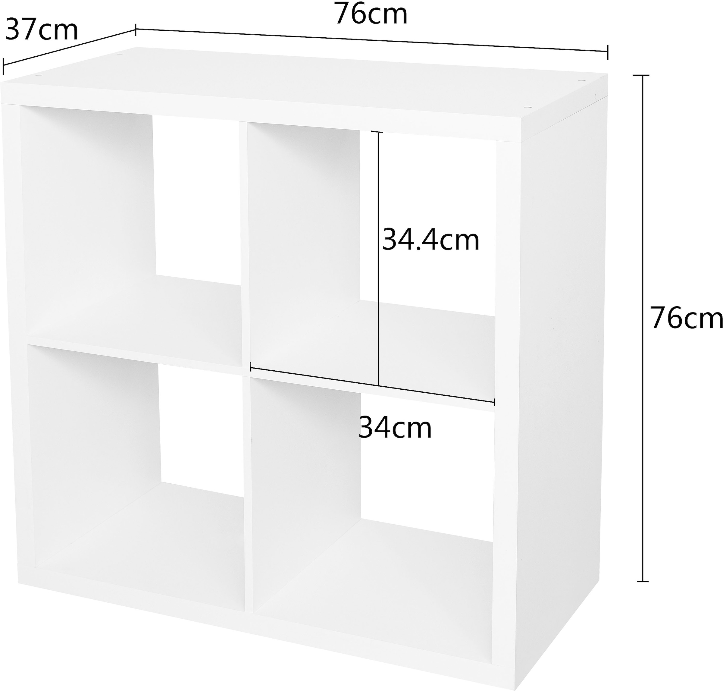 GOODproduct Bücherregal »IZOLA, Raumteiler, Aktenregal, Würfelregal,« mit 6 oder 8 Fächern, quer und hochkant stellbar, (B/T) 76x37 cm